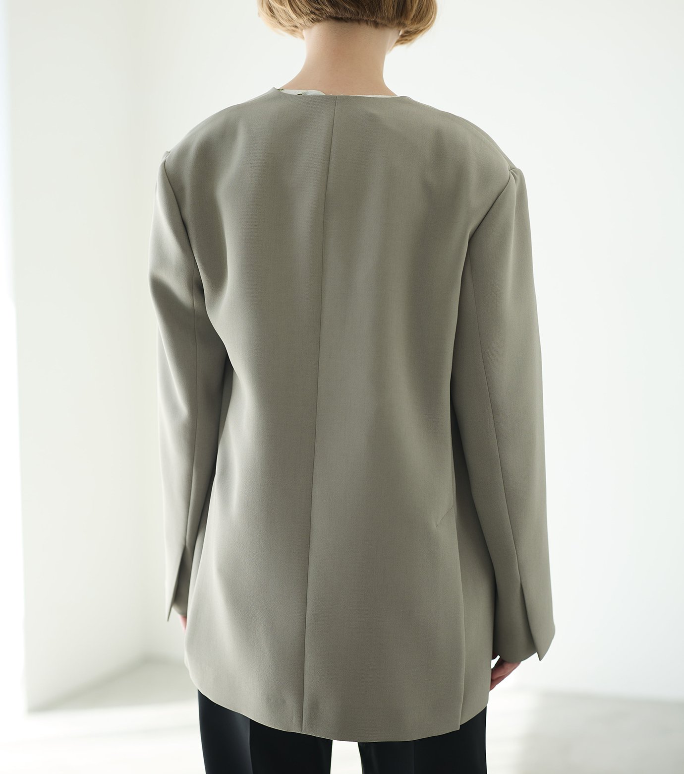 LE CIEL BLEU(ルシェルブルー)Aラインブルゾン ル シェル ブルー - LE CIEL BLEU | Curve Line Blazer-Gray-36