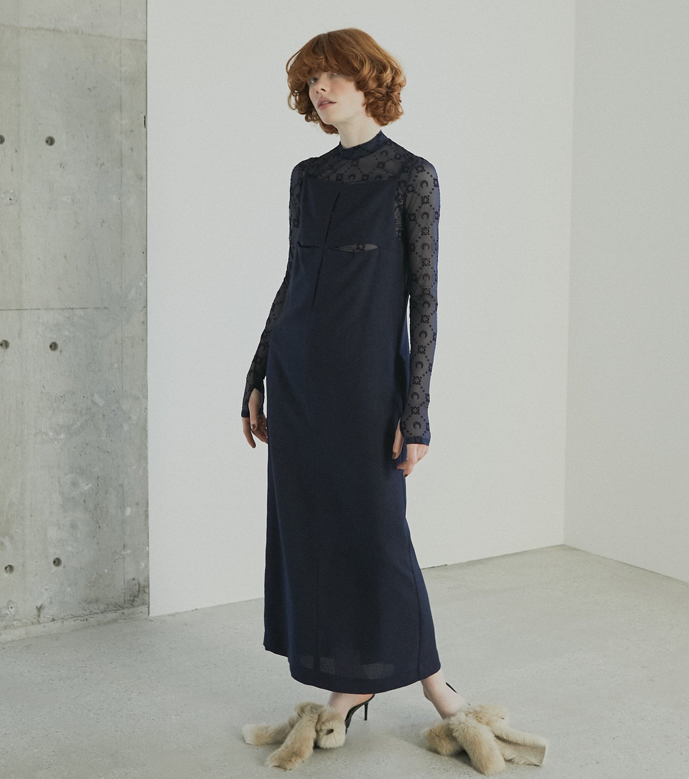 ル シェル ブルー - LE CIEL BLEU | Slash Cami Dress-Navy-36の通販
