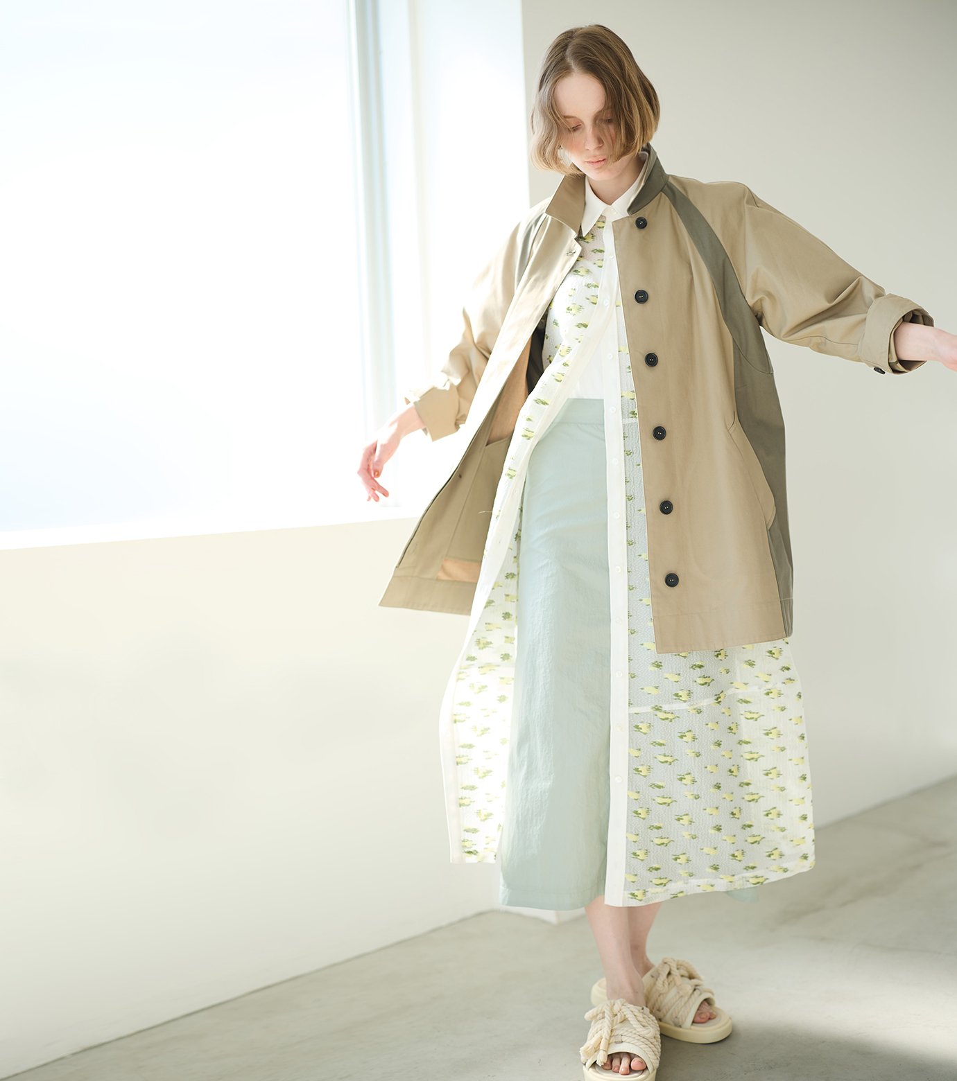 LE CIEL BLEU◆カーディガン(薄手)/36/コットン/BLU/花柄/25A61305/Flower Jacquard Kni 25A61305-12-12-pc10-m.jpg