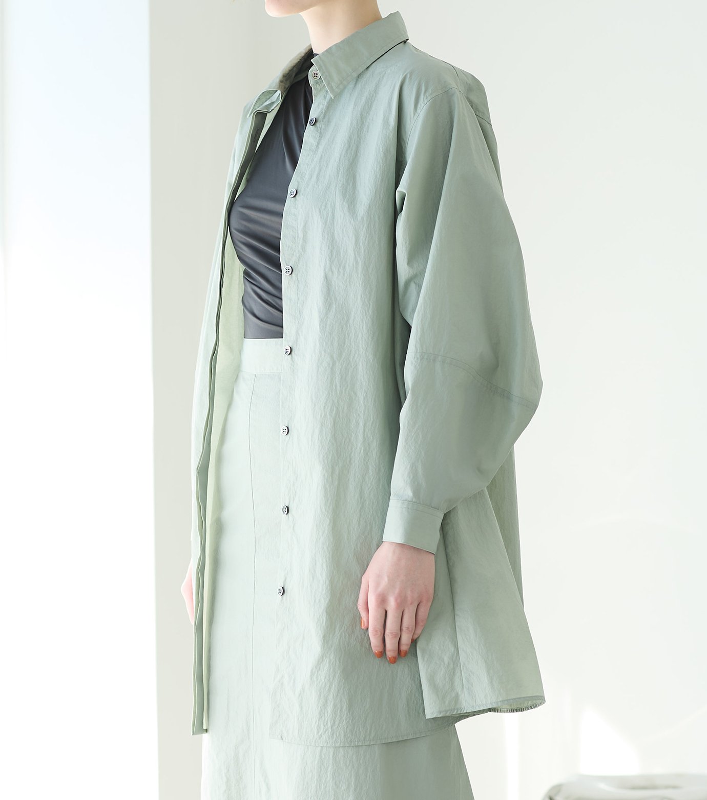 ル シェル ブルー - LE CIEL BLEU | Nylon Lether Shirts | RESTIR