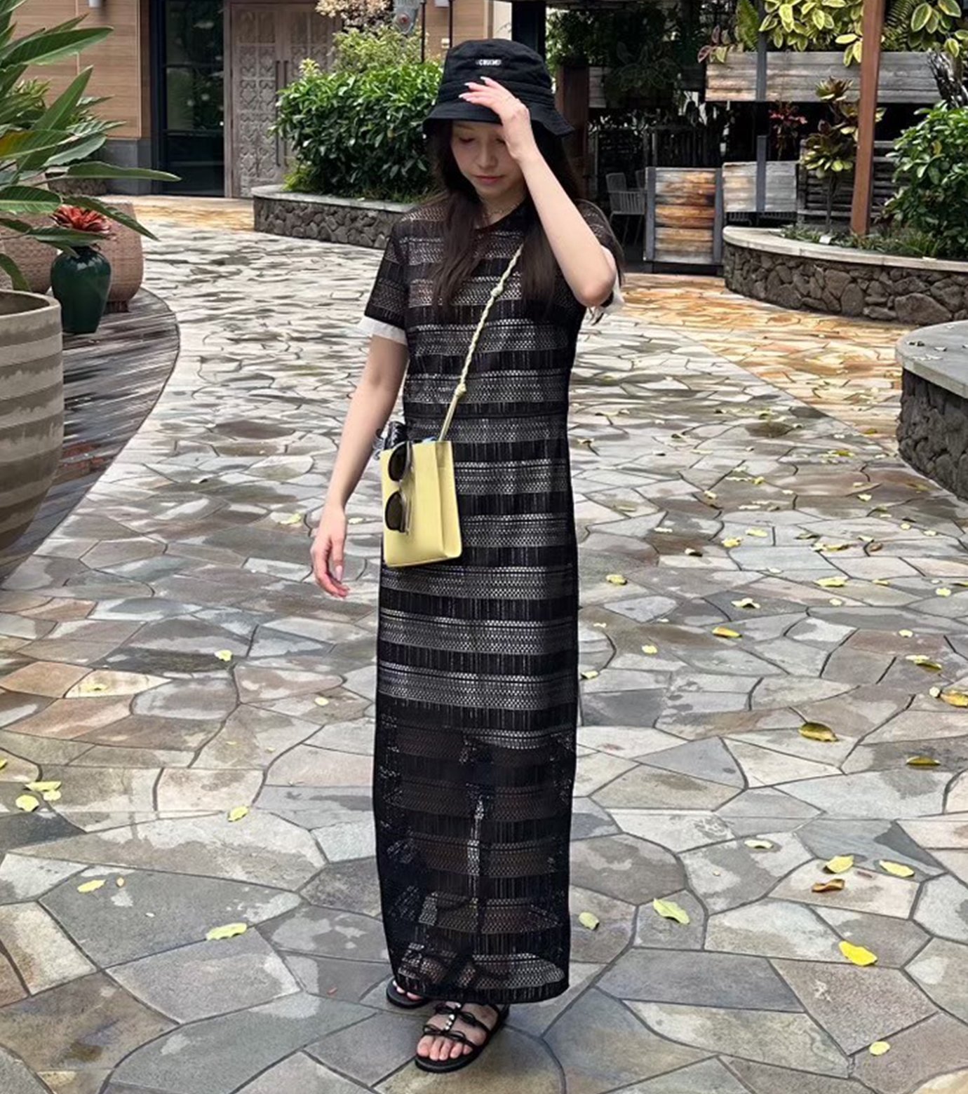 ルシェルブルー　38 スパンコール　ブラック ル シェル ブルー - LE CIEL BLEU | Oxford Midi Dress-Black-38
