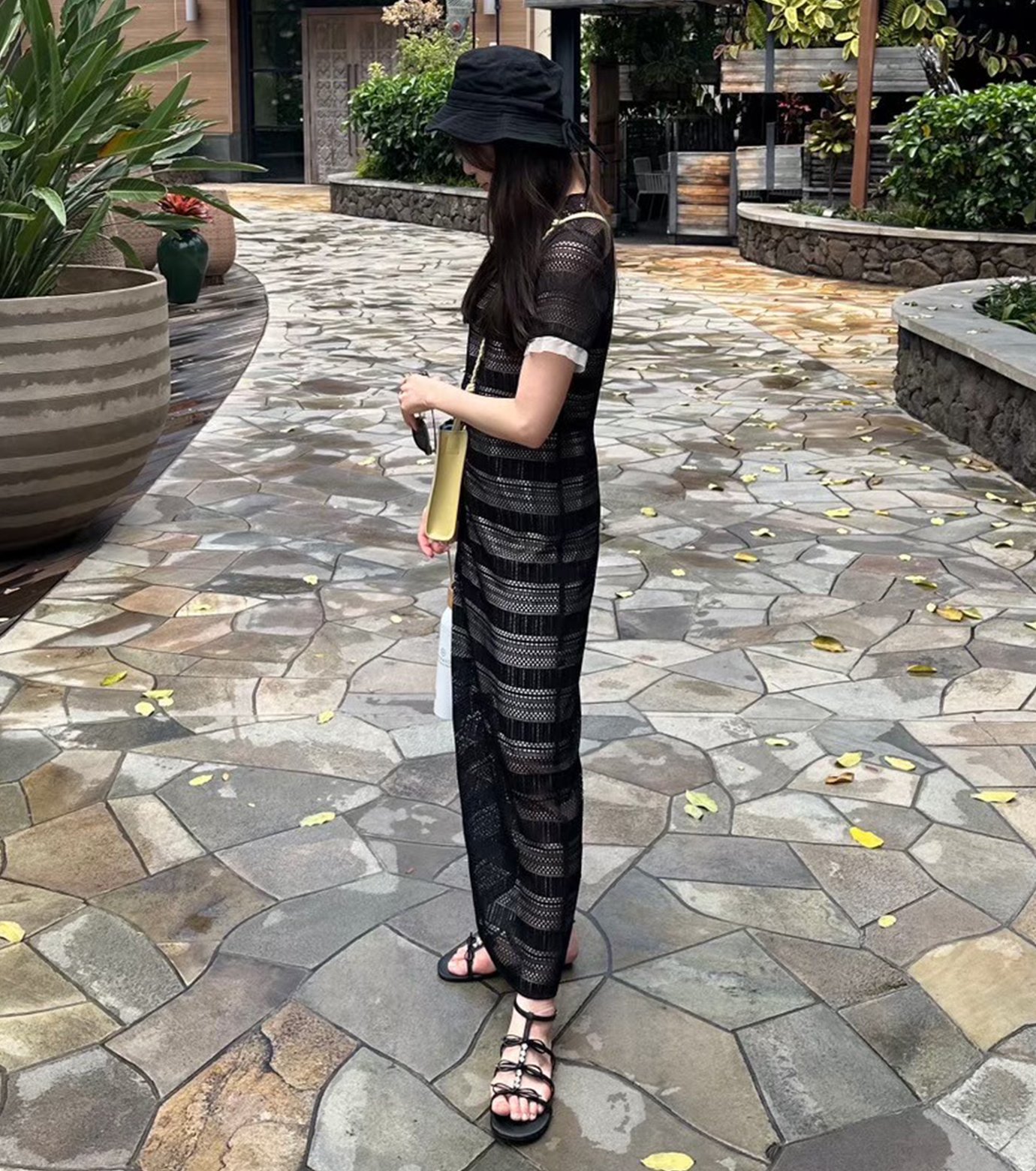 ル シェル ブルー - LE CIEL BLEU | Lace Maxi Dress-Black-38の