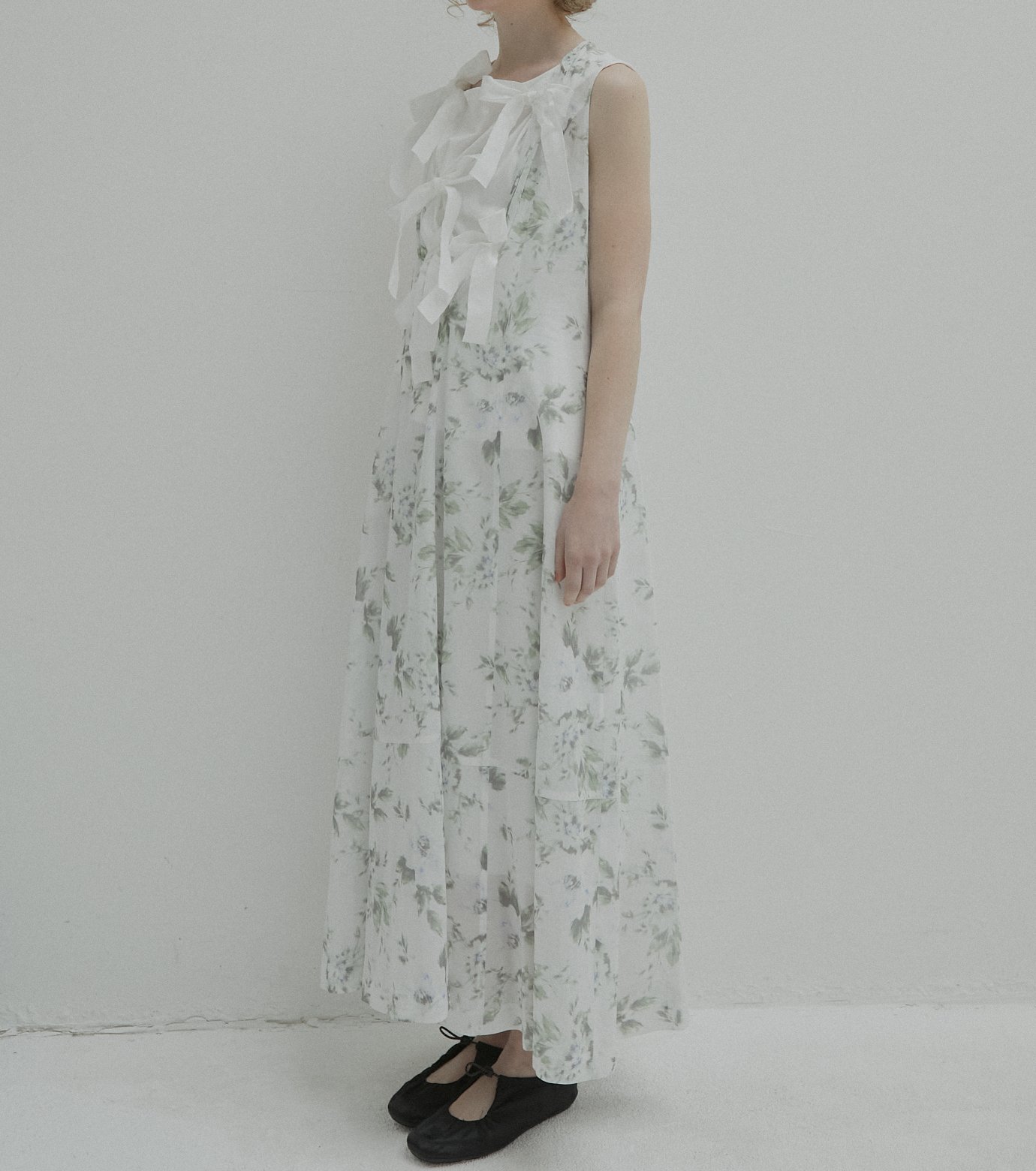 LE CIEL BLEU ジップ　スウェット　トップス ル シェル ブルー - LE CIEL BLEU | Vintage Floral Maxi