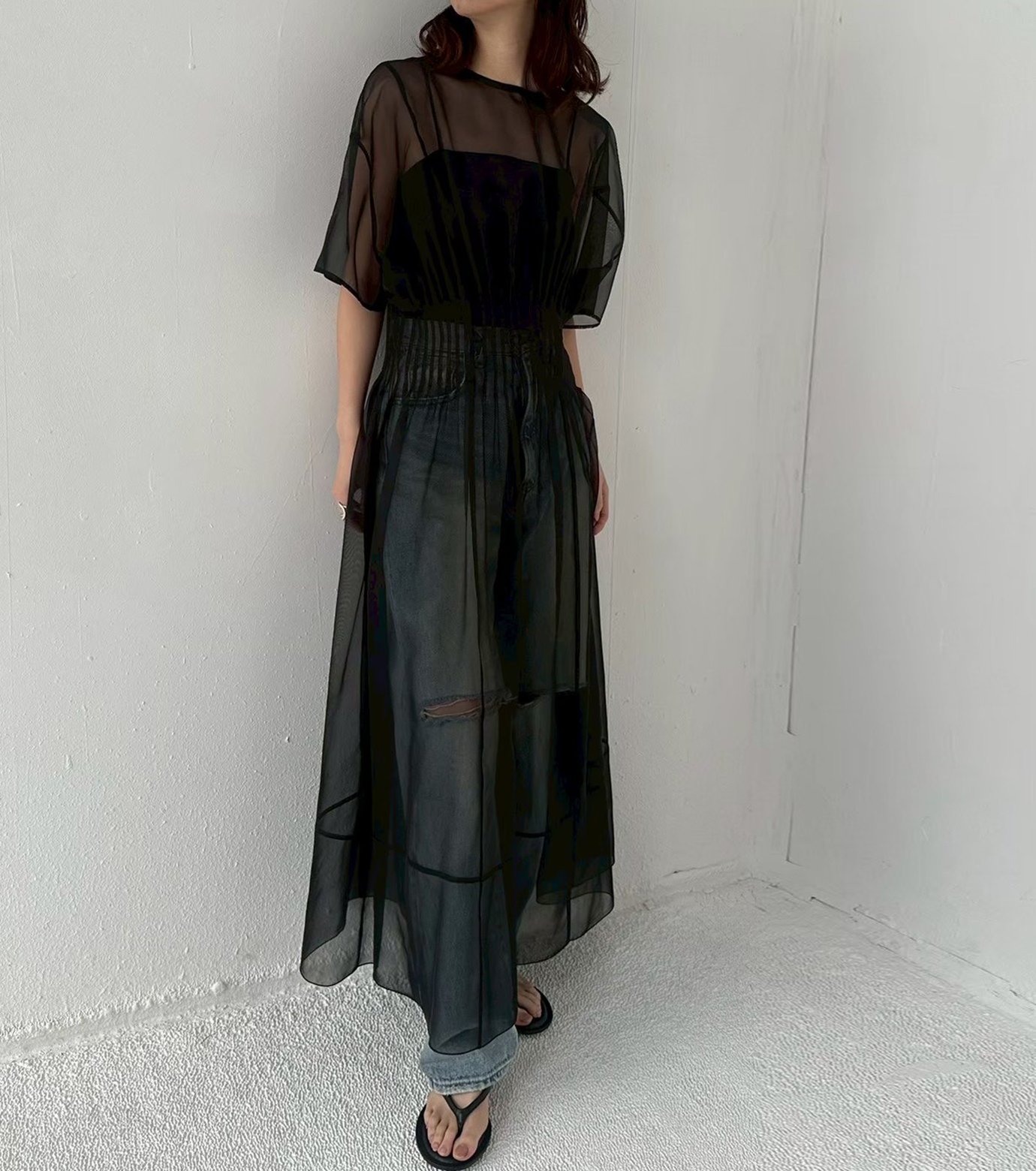 ル シェル ブルー - LE CIEL BLEU | Sheer Gathered Waist | RESTIR