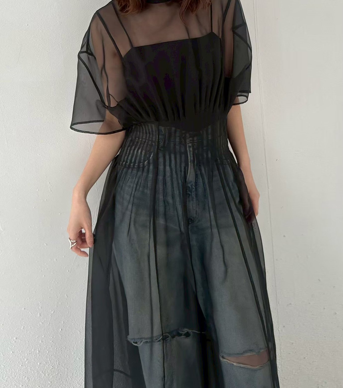 ル シェル ブルー - LE CIEL BLEU | Sheer Gathered Waist