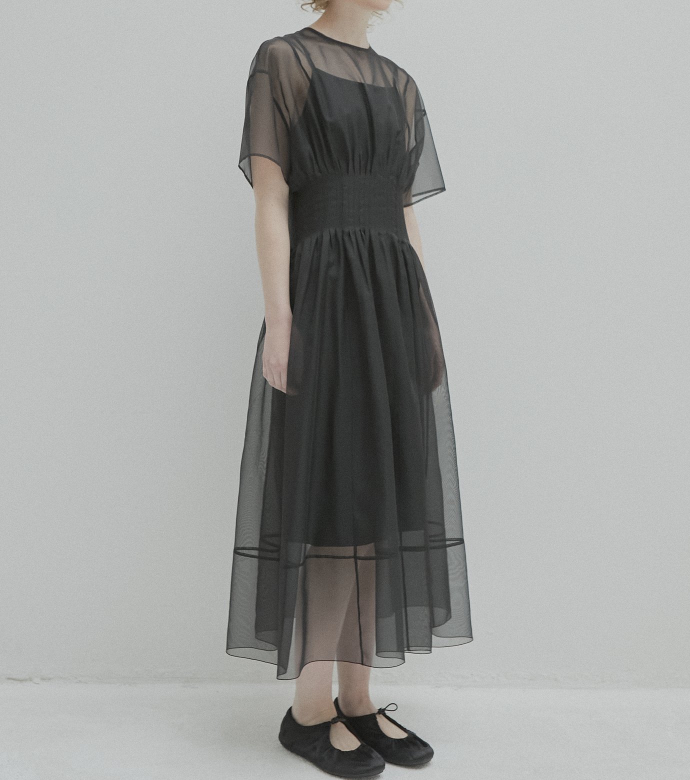 LE CIEL BLEU◆ベスト/36/ナイロン/BLK/24a63515 ル シェル ブルー - LE CIEL BLEU | Transparent Knit | RESTIR