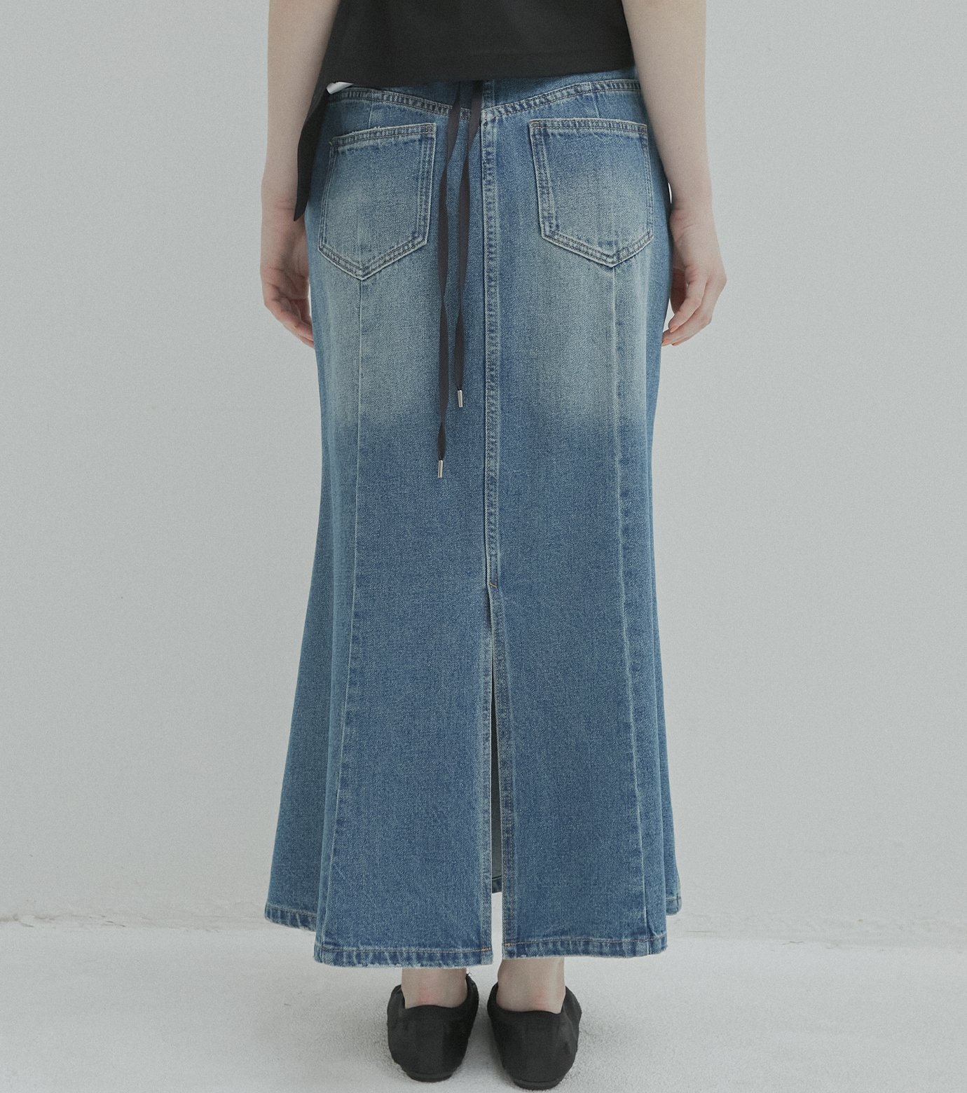 LE CIEL BLUE ルシェルブルー デニムスカート ル シェル ブルー - LE CIEL BLEU | Flared Denim Skirt-Blue-36