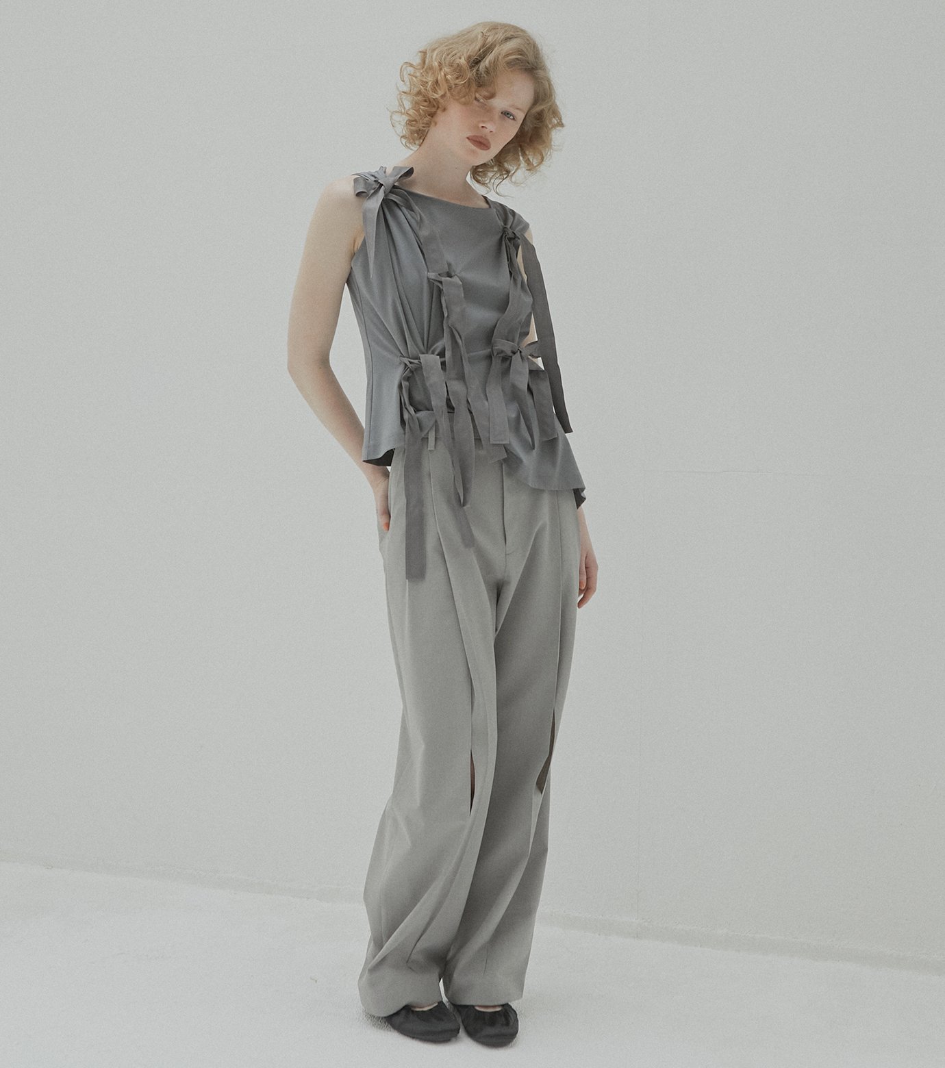 ル シェル ブルー - LE CIEL BLEU | Wide Leg Trousers w/Cut Out