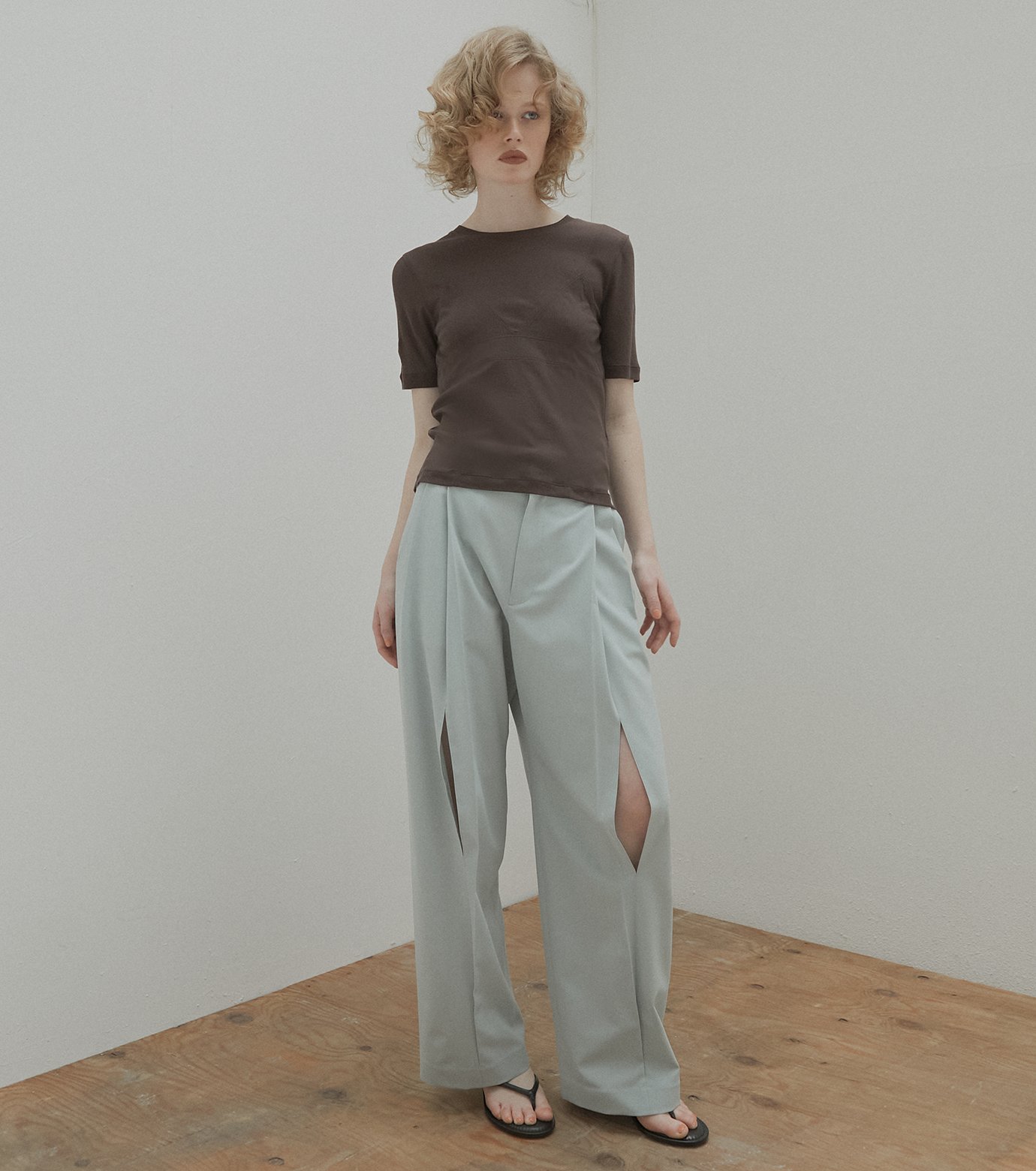 ル シェル ブルー - LE CIEL BLEU | Wide Leg Trousers w/Cut