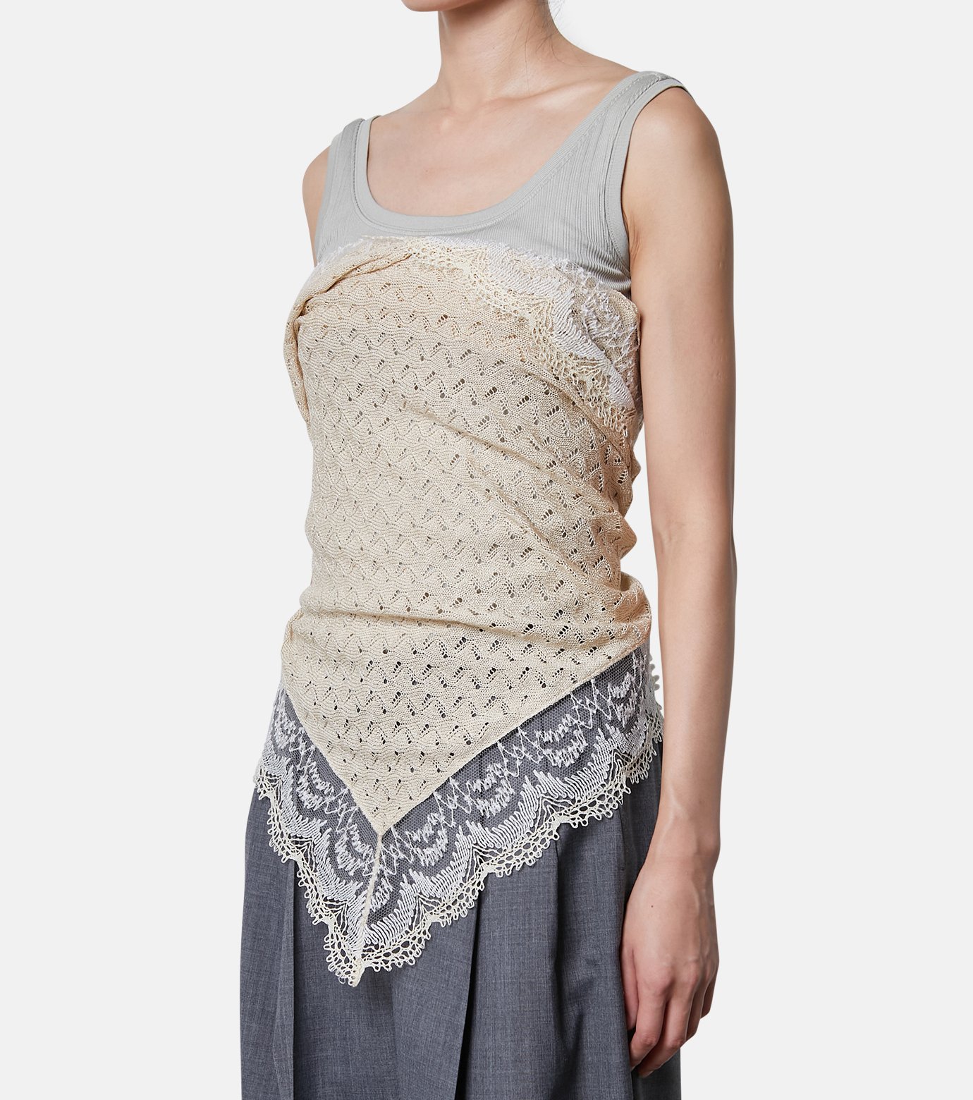 【週末限定】IRENE Lace Knit Tanktops レースニット アイレネ - IRENE | Lace Knit Tanktops-Ivory-36の通販