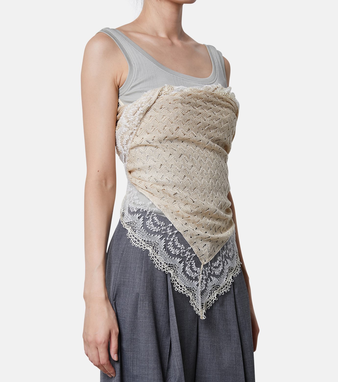 アイレネ - IRENE | Lace Knit Triangle-Ivory-36の通販