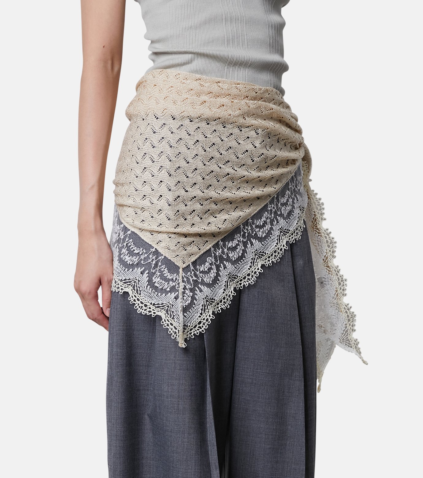 アイレネ - IRENE | Lace Knit Triangle-Ivory-36の通販
