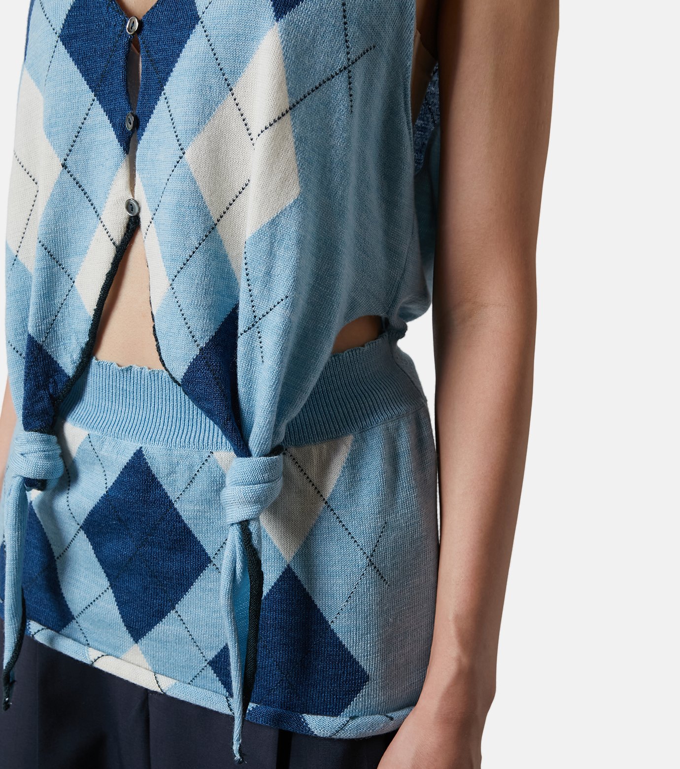 トップス IRENE Argyle Knit Vest Light Blue IRENE Argyle Knit Vest Light Blue
