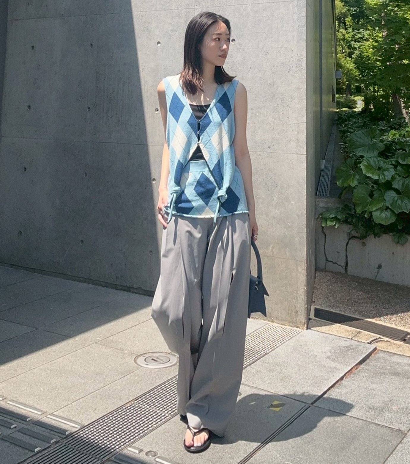トップス IRENE Argyle Knit Vest Light Blue アイレネ - IRENE | Argyle Knit Vest-Light Blue-36の通販