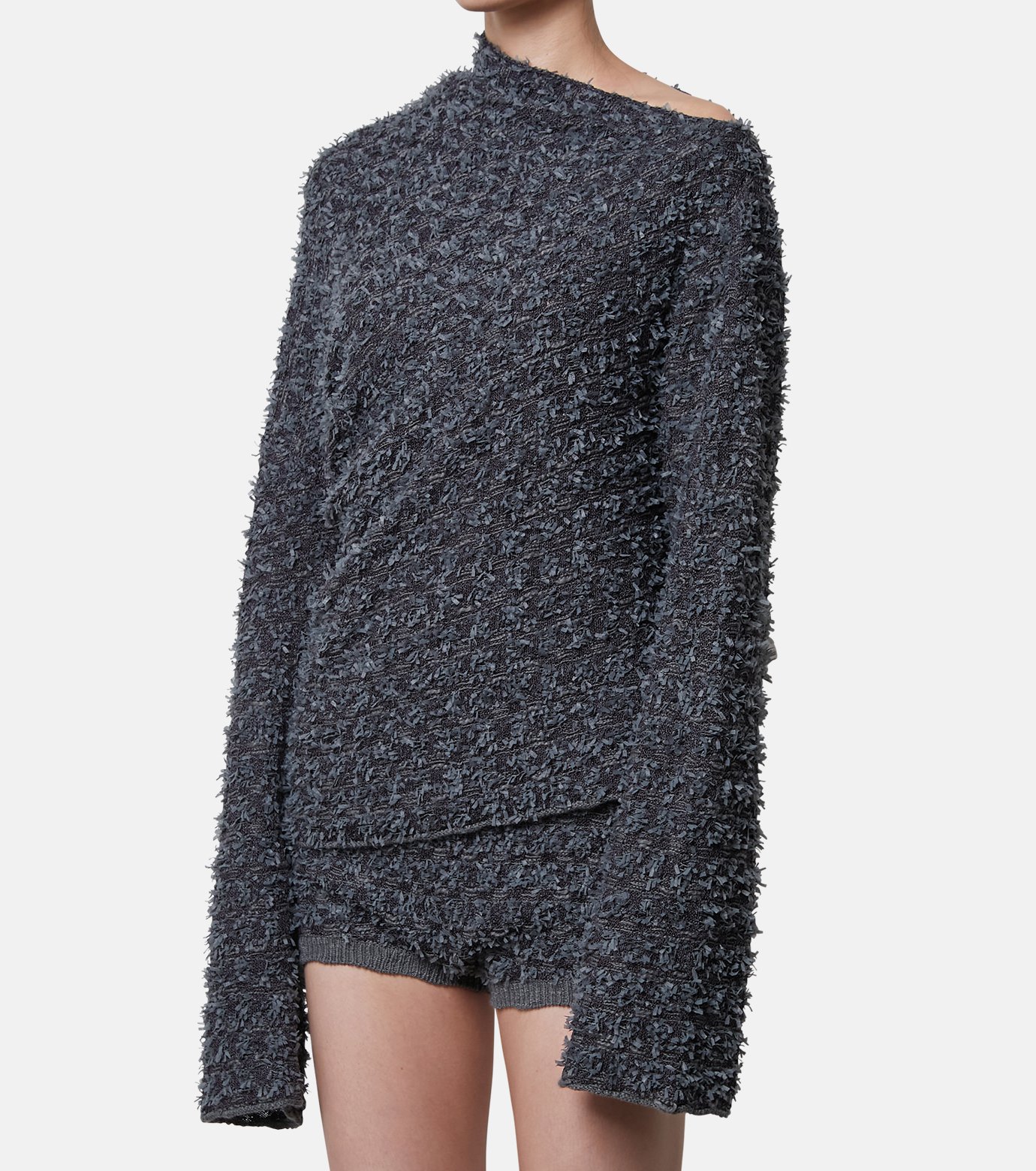 アイレネ　IRENE デザイントップス アイレネ - IRENE | Tweed Knit Tops-Charcoal Gray-36の通販