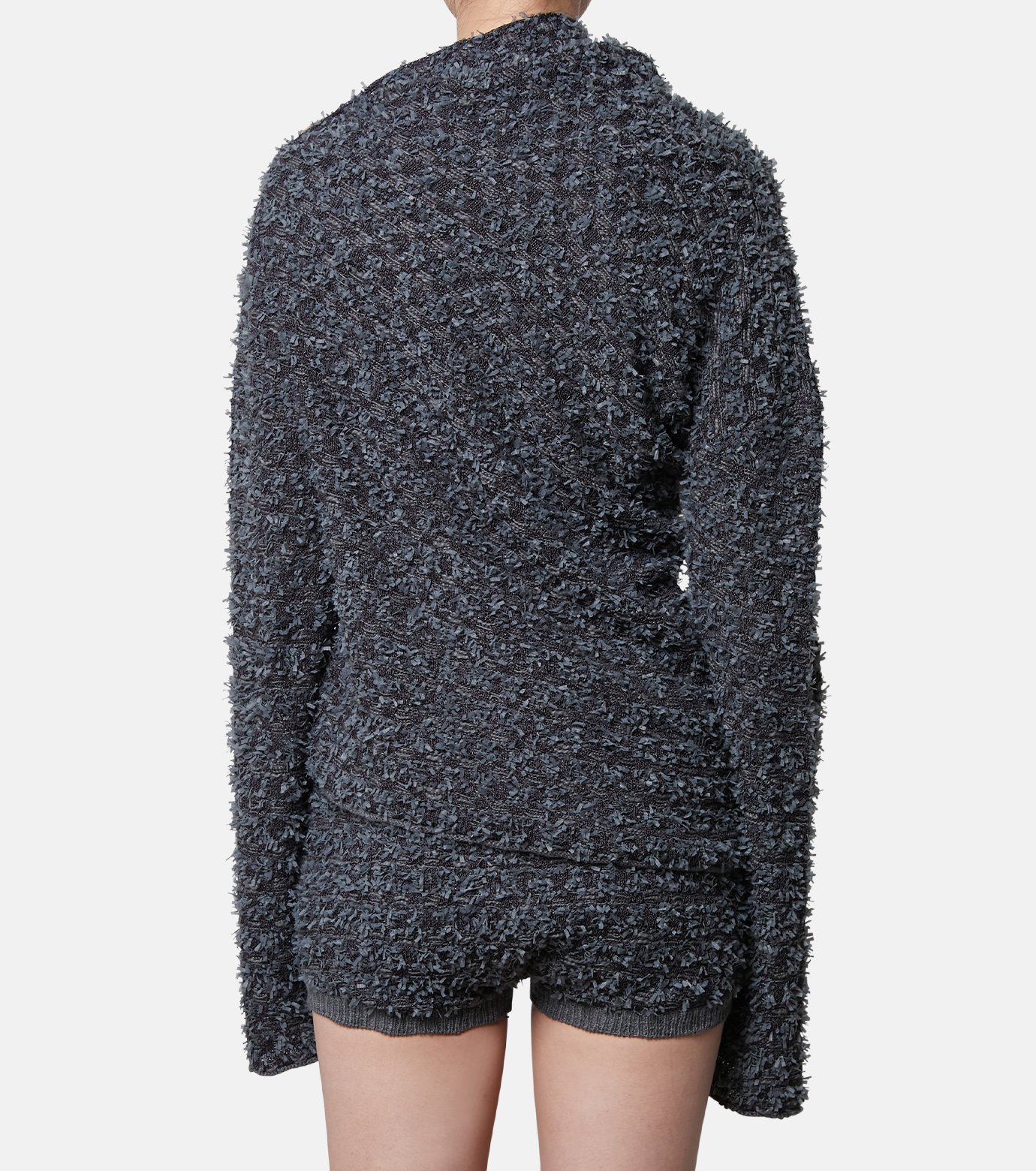 IRENE◆25SS/Tweed Knit Tops/ニット・セーター(薄手)/36/レーヨン/BLU/27S81003 アイレネ - IRENE | Tweed Knit Tops-Charcoal Gray-36の通販