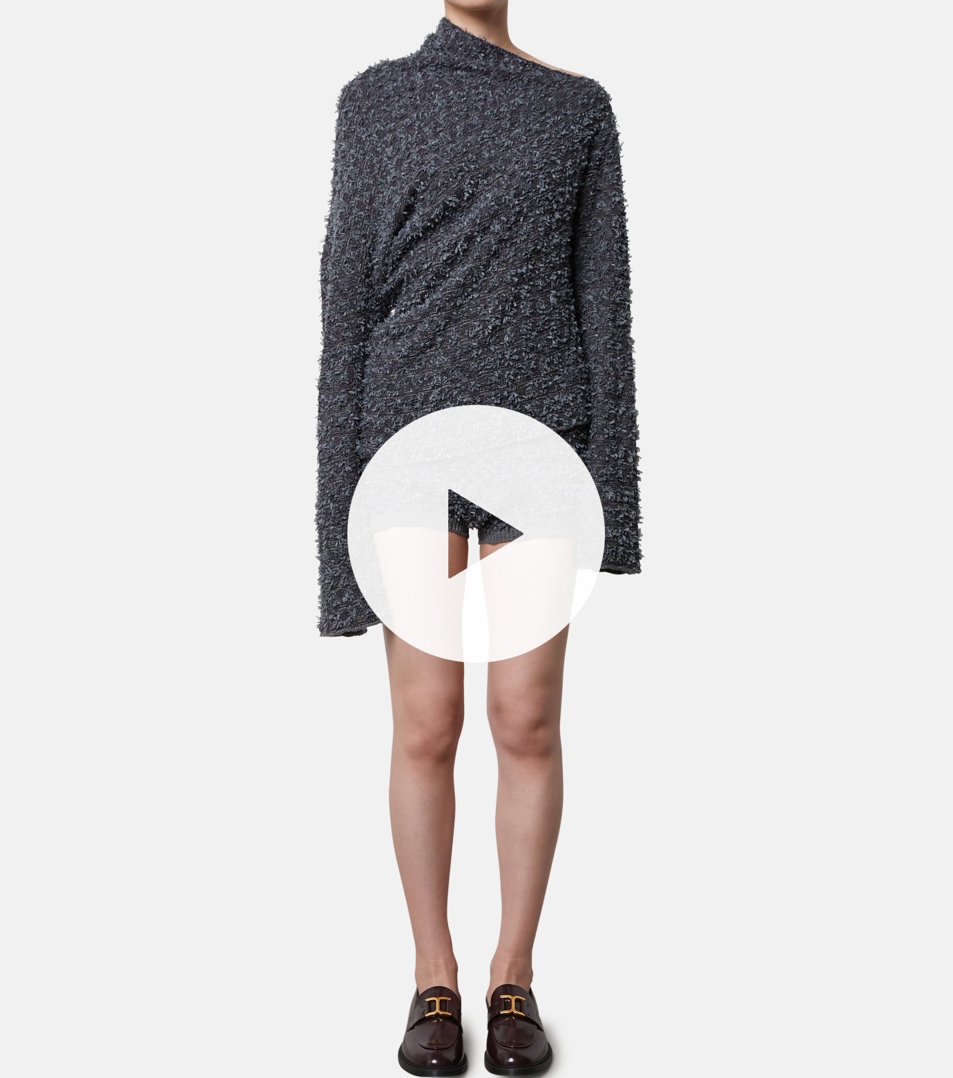 アイレネ - IRENE | Tweed Knit Tops-Charcoal Gray-36の通販