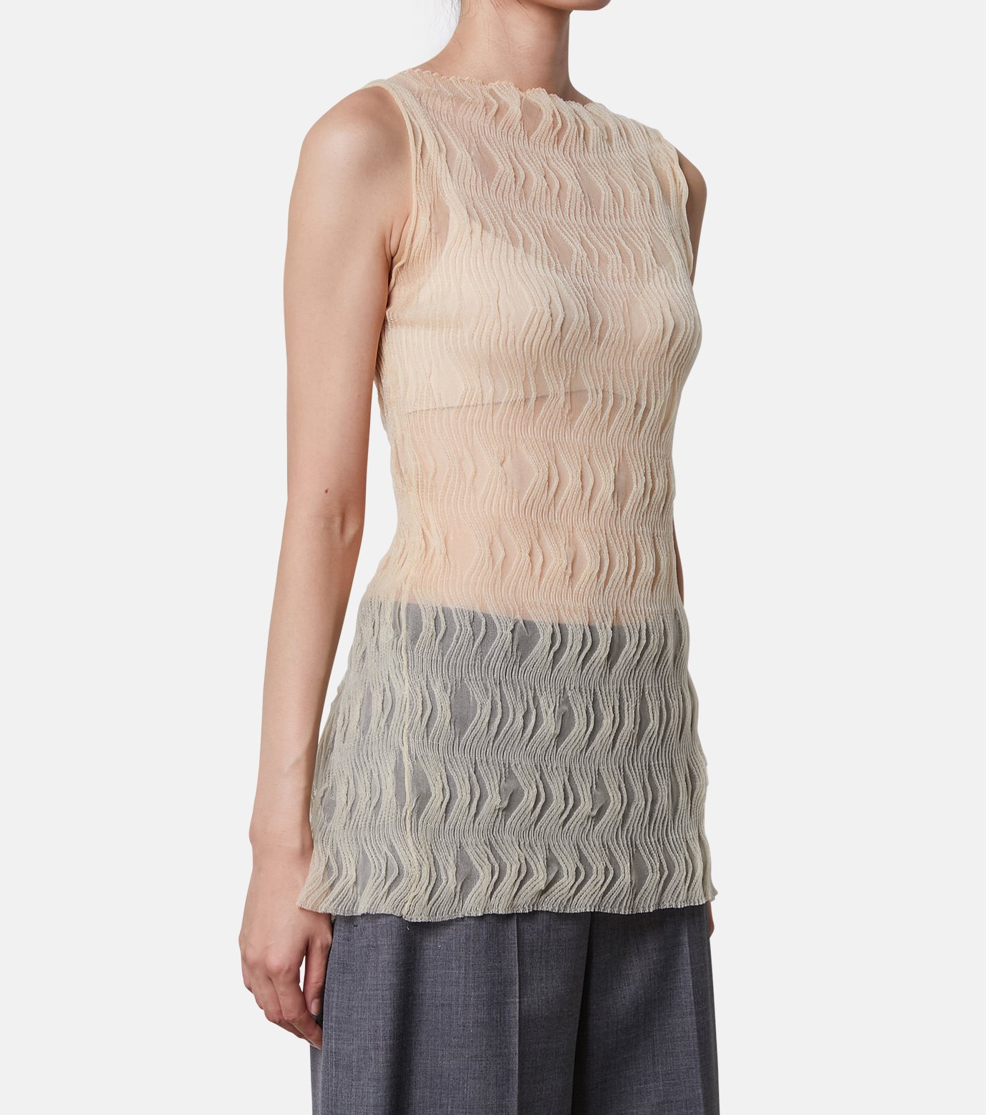 アイレネ IRENE ニット 24A82002 ホワイト サイズ：36 アイレネ - IRENE | Wave Pattern Knit Tops-Ivory-36の通販