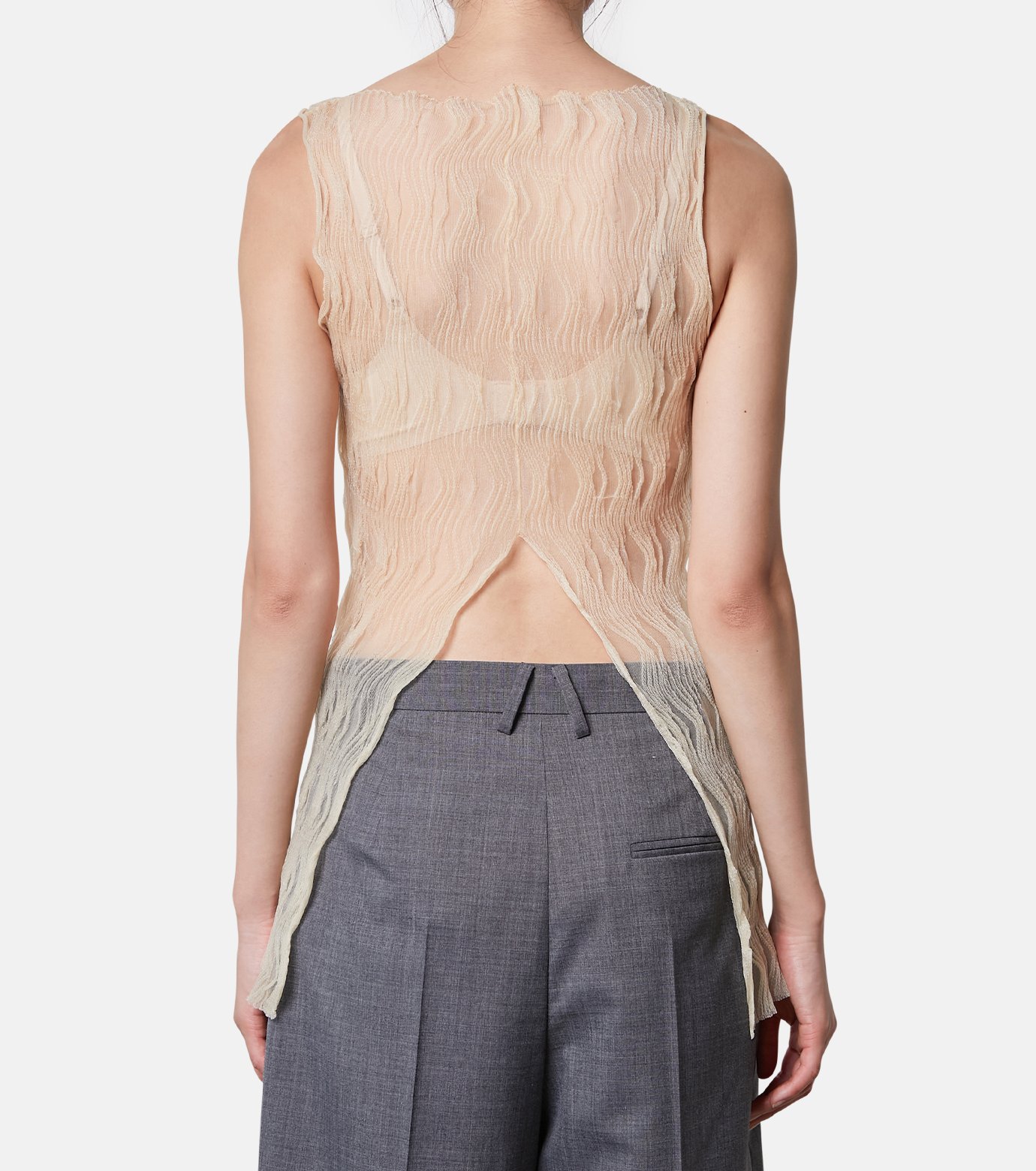 アイレネ IRENE デザイントップス アイレネ - IRENE | Wave Pattern Knit Tops-Ivory-36の通販