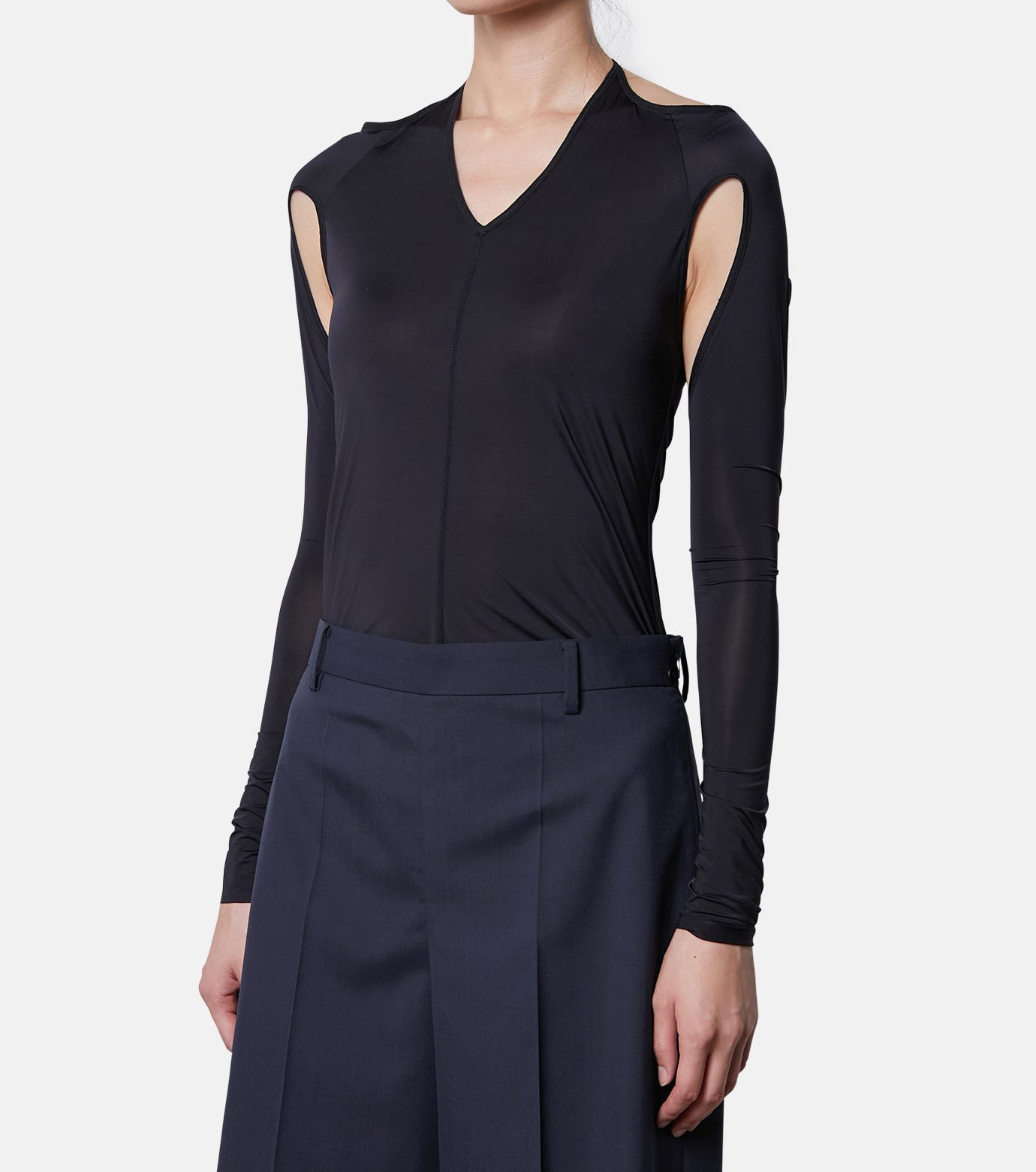 ireneレーストップス アイレネ - IRENE | Nylon Sheer Cut and sewn-Black-36の通販