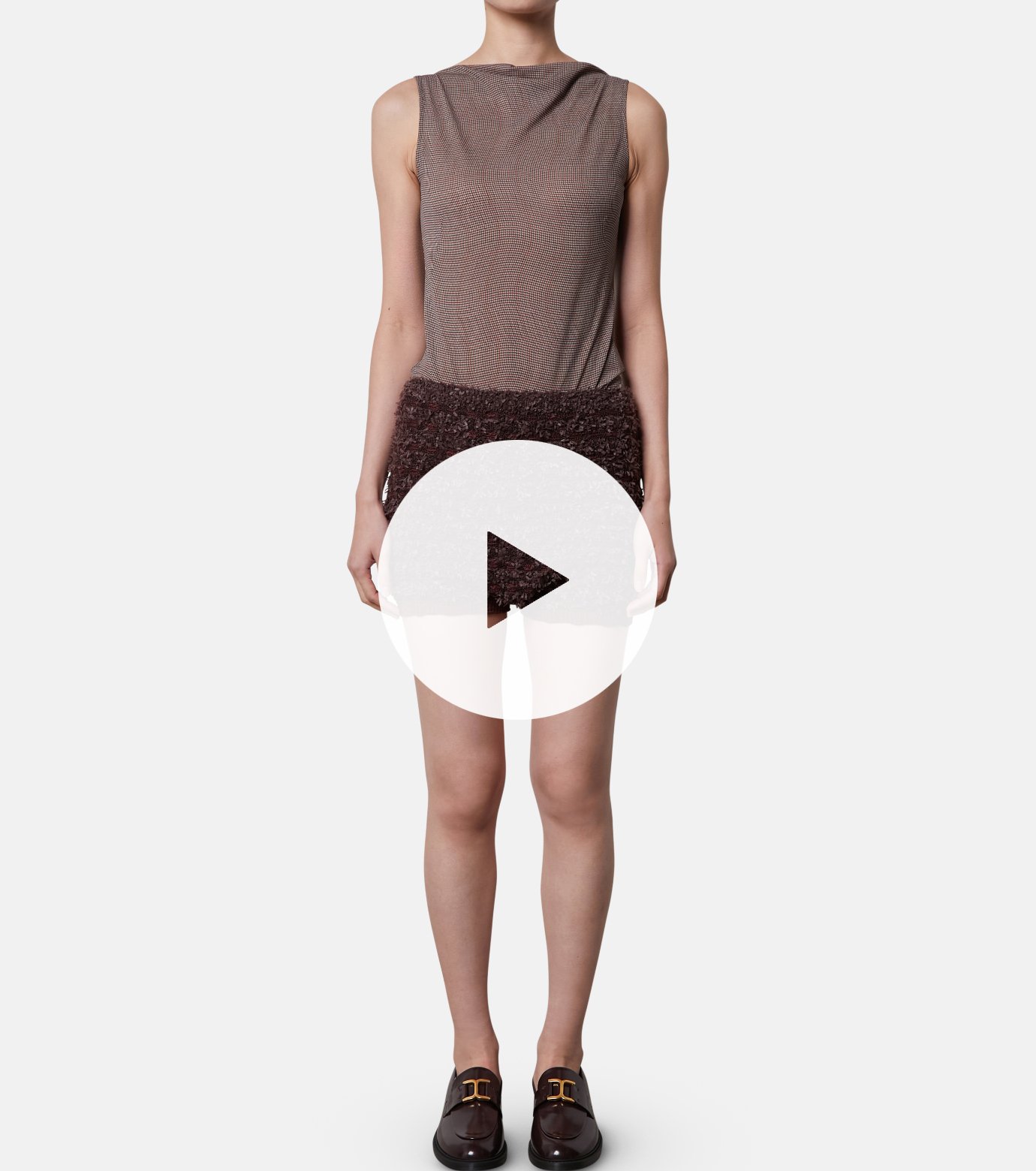 【美品】IRENE アイレネ ナイロンベスト バックオープン 白 アイレネ - IRENE | Wave Pattern Knit Tops-Gray-36の通販