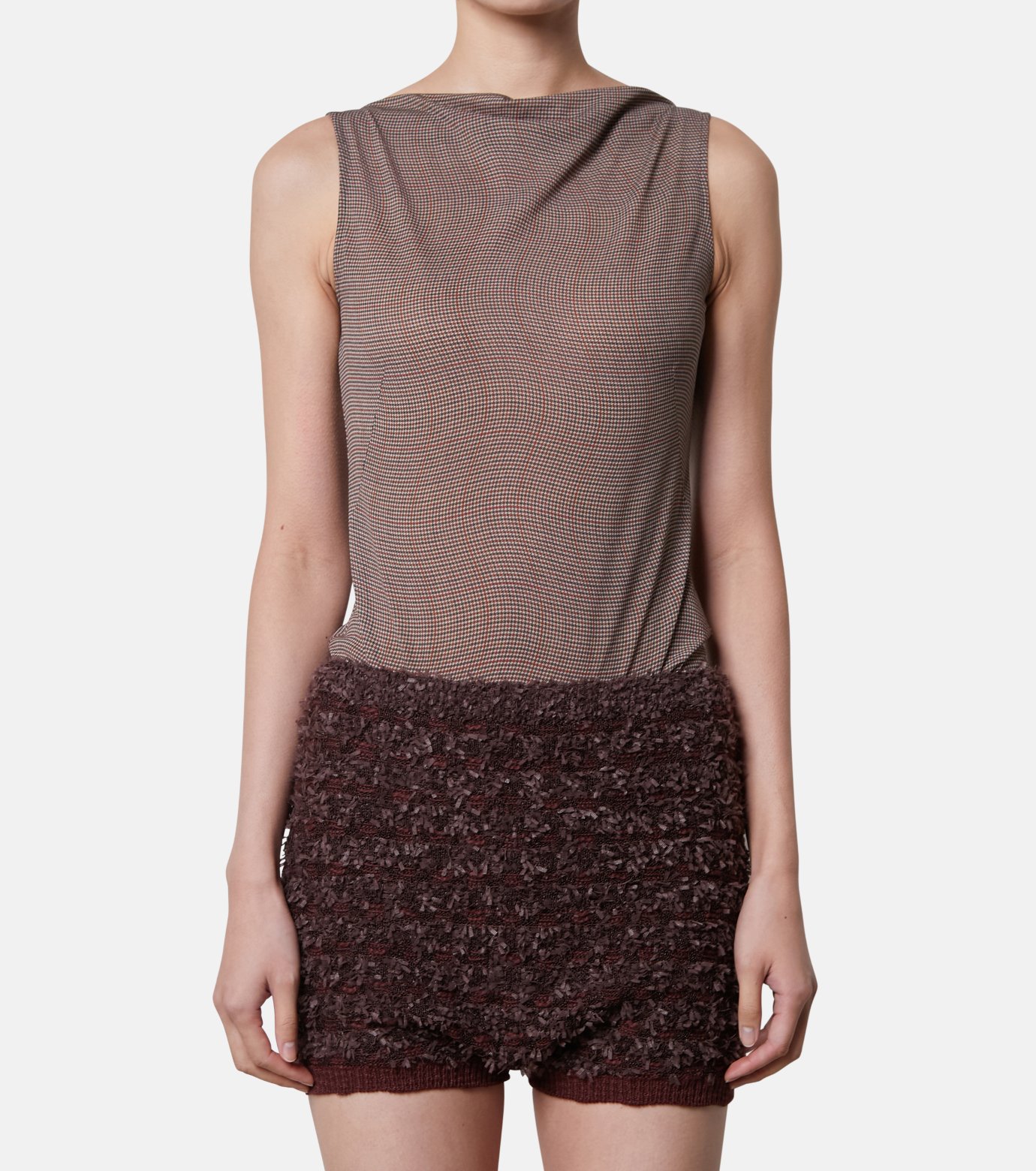 アイレネ　IRENE デザイントップス アイレネ - IRENE | Asymmetry Lace Panel Jersey Tops-Light