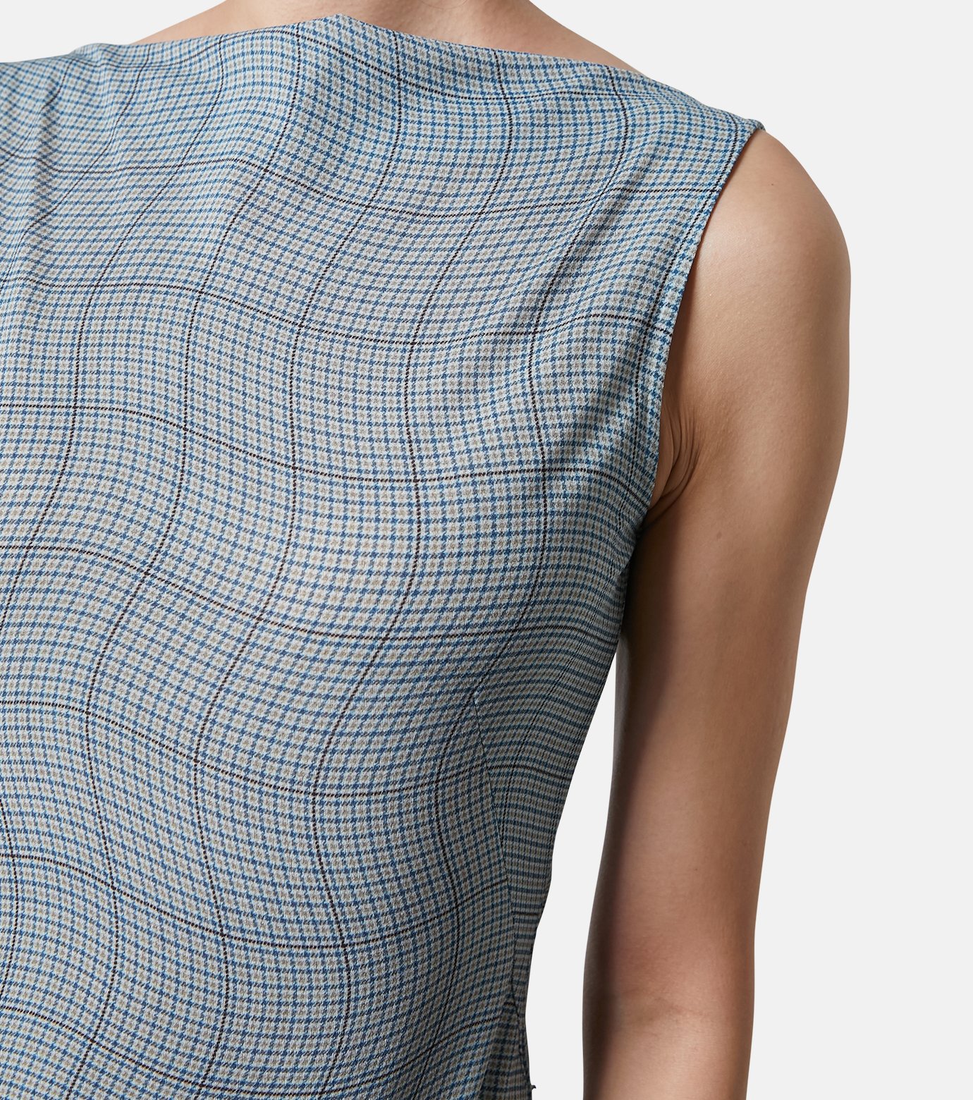 アイレネ - IRENE | Distorted Check Body Suit Tops-Blue-36の