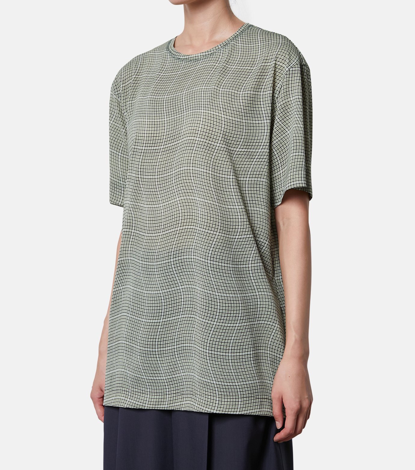 アイレネ - IRENE | Distorted Check Sheer Tee-Light | RESTIR