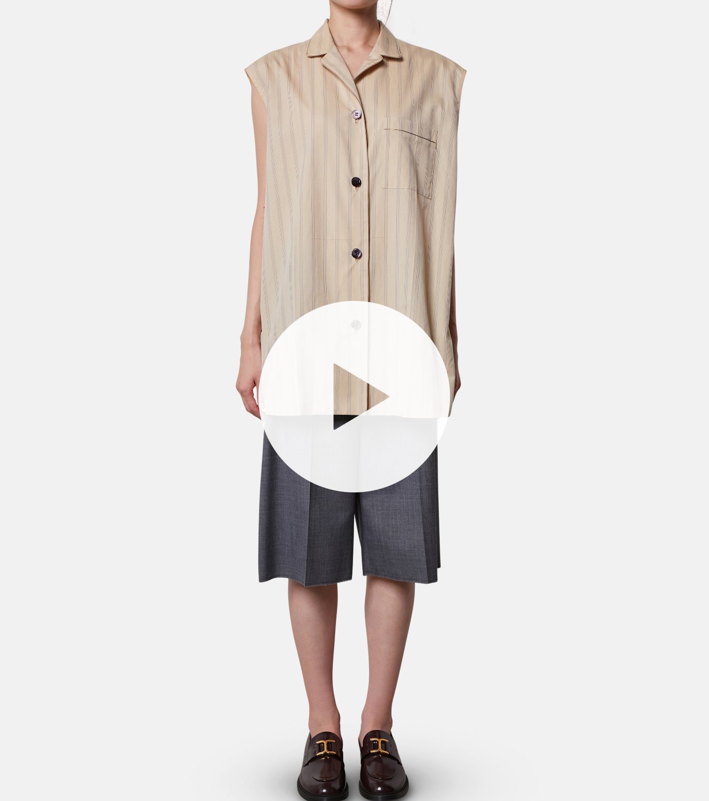アイレネ - IRENE | Sheer Layered Tank Top-Black-36の通販
