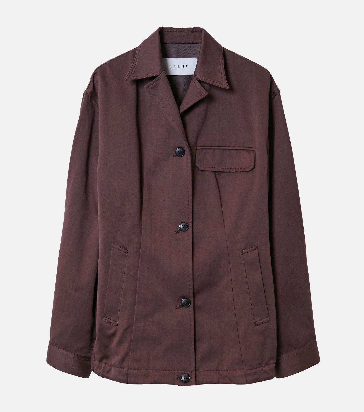 irene アイレネ　ブルゾン　ジャケット アイレネ - IRENE | Cotton Satin Blouson Jacket-Brown-36の