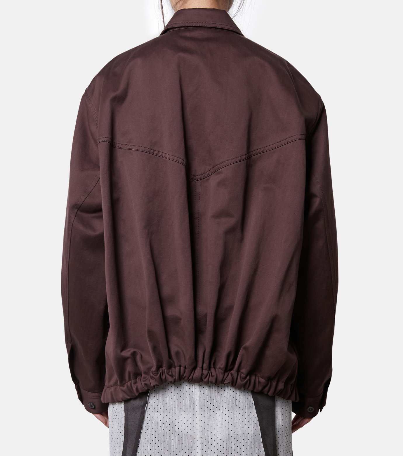 アイレネ - IRENE | Cotton Satin Blouson Jacket-Brown-36の