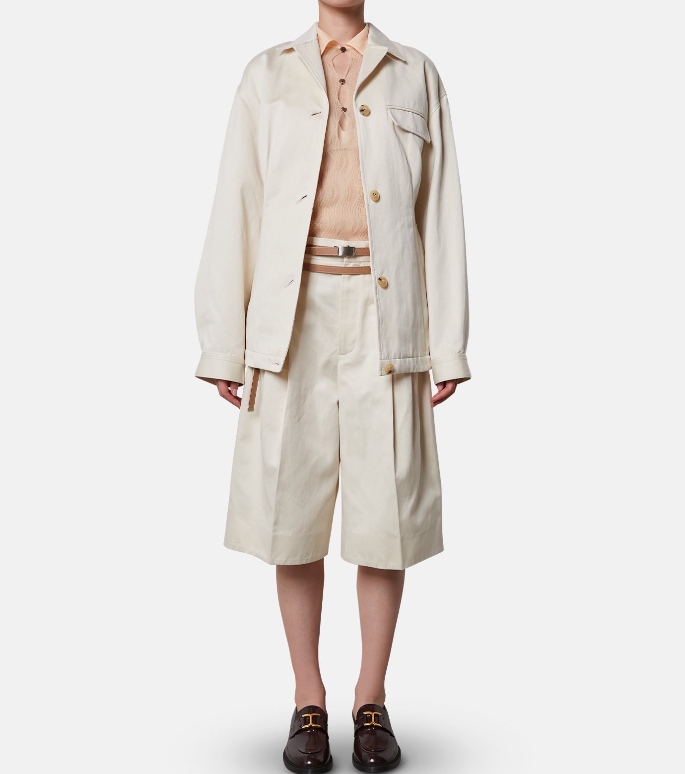 irene アイレネ　ブルゾン　ジャケット アイレネ - IRENE | Cotton Satin Blouson Jacket-Ivory-36の