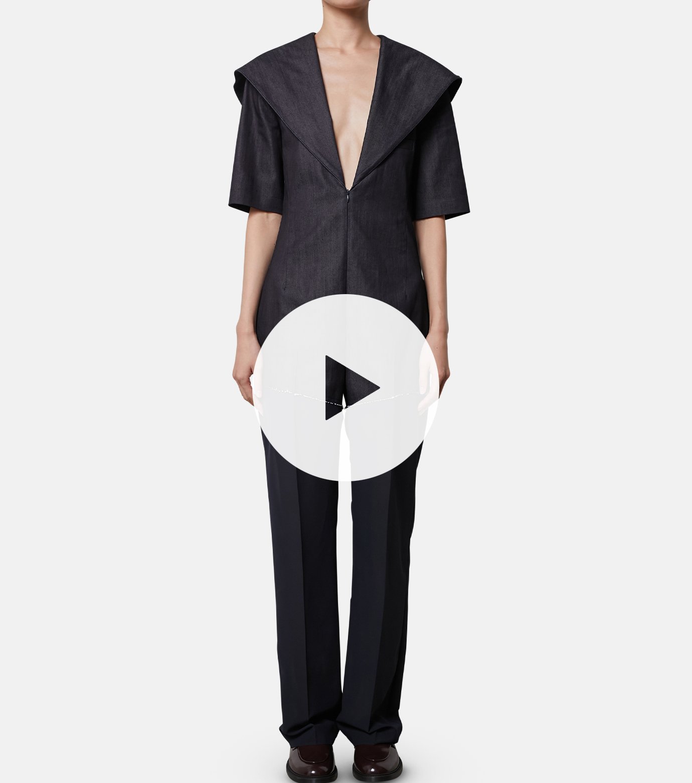アイレネ - IRENE | Salor Collar Denim Jumpsuit-Indigo-36の通販