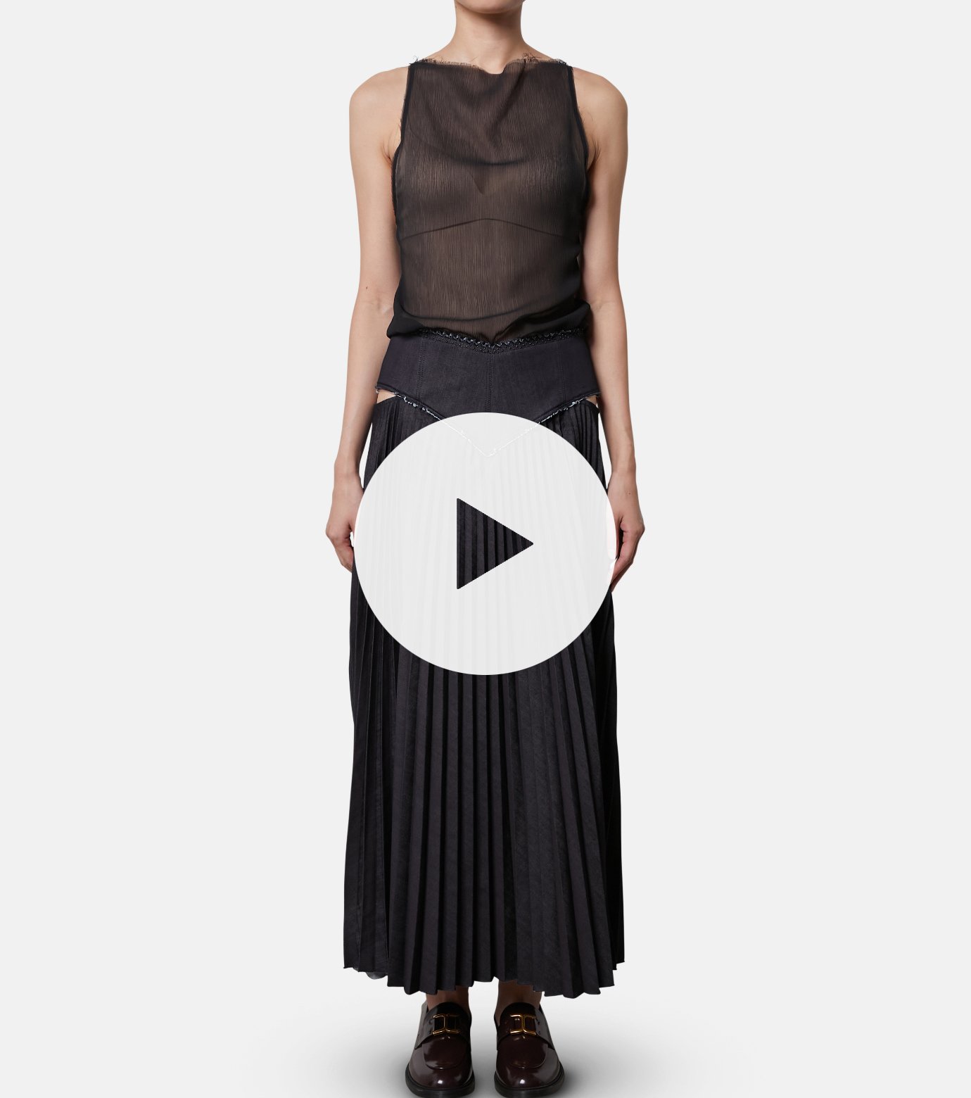 アイレネ - IRENE | Pinkingcut Pleated Skirt-Indigo-36の通販