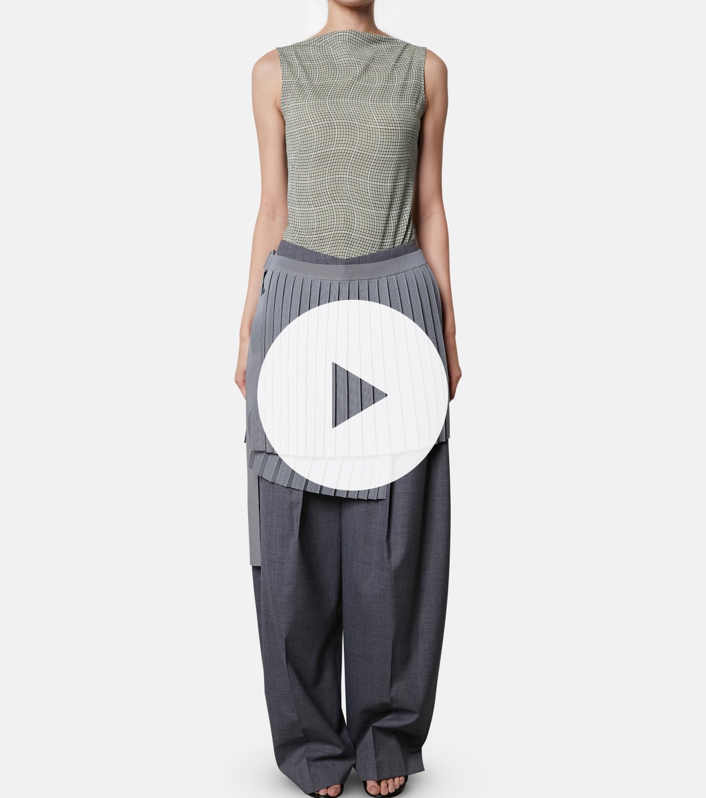 アイレネ - IRENE | Knit Pleats Skirt-Gray-36の通販 | RESTIR