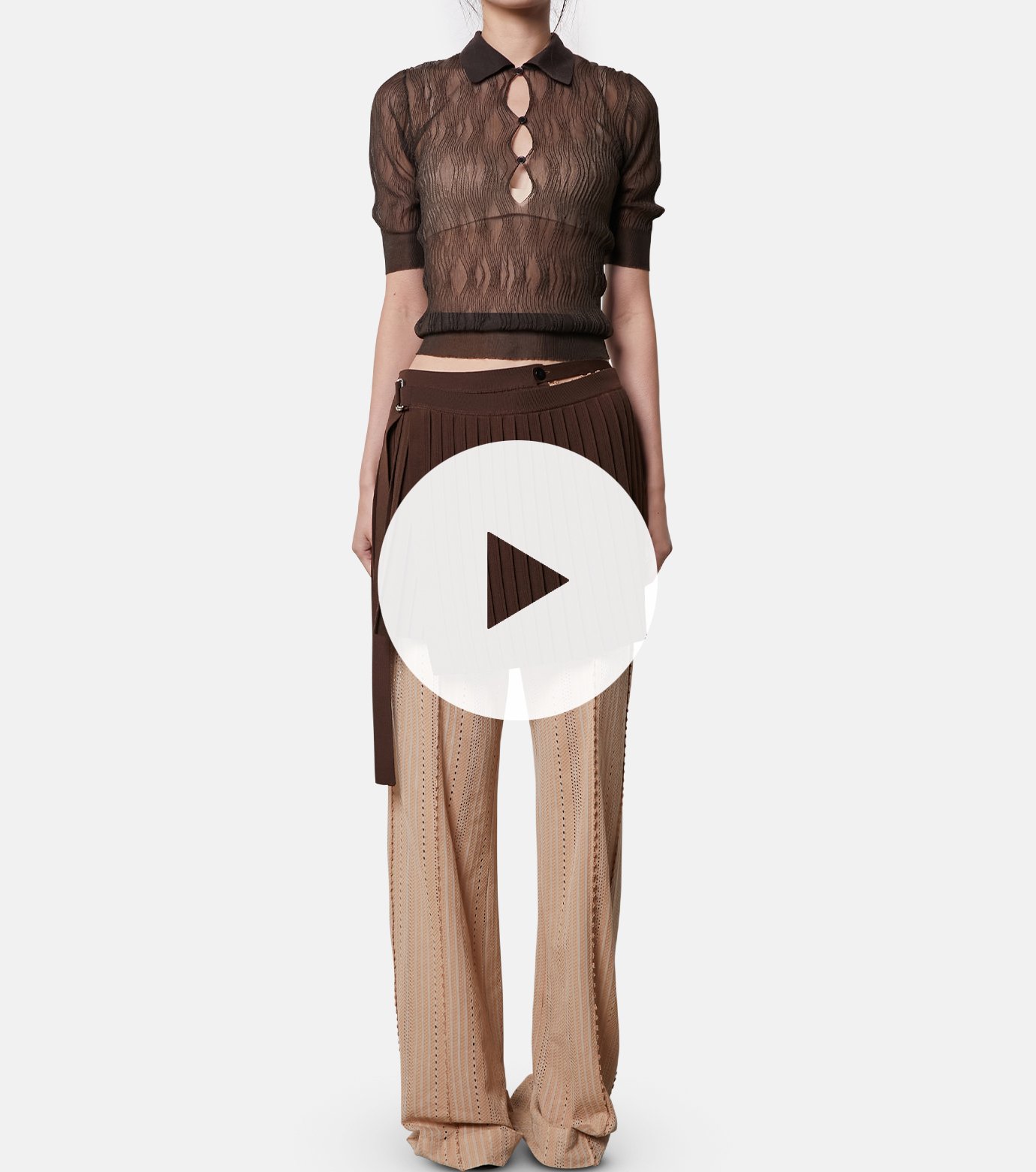 アイレネ - IRENE | Knit Pleats Skirt-Brown-36の通販 | RESTIR リステア