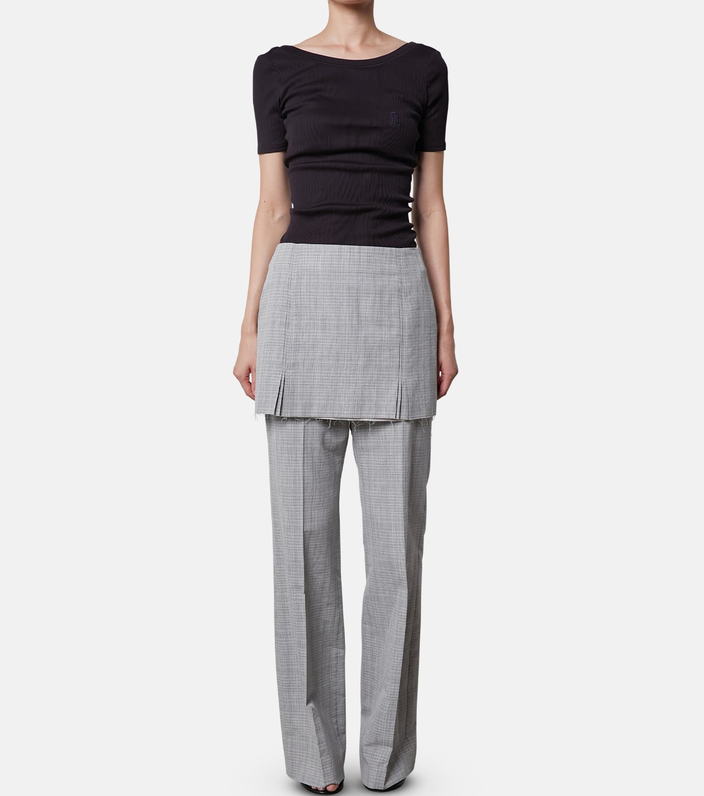 アイレネ - IRENE | Check Layerd Trousers-Gray-34の通販 | RESTIR