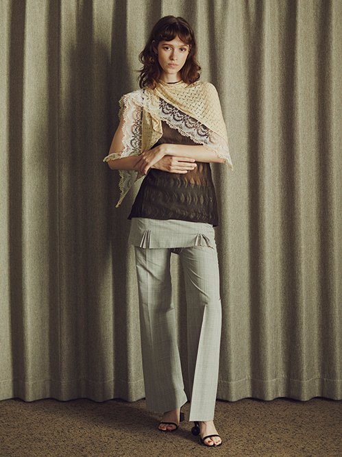 アイレネ - IRENE | Silk Linen Knit Tops-Charcoal Gray-36の