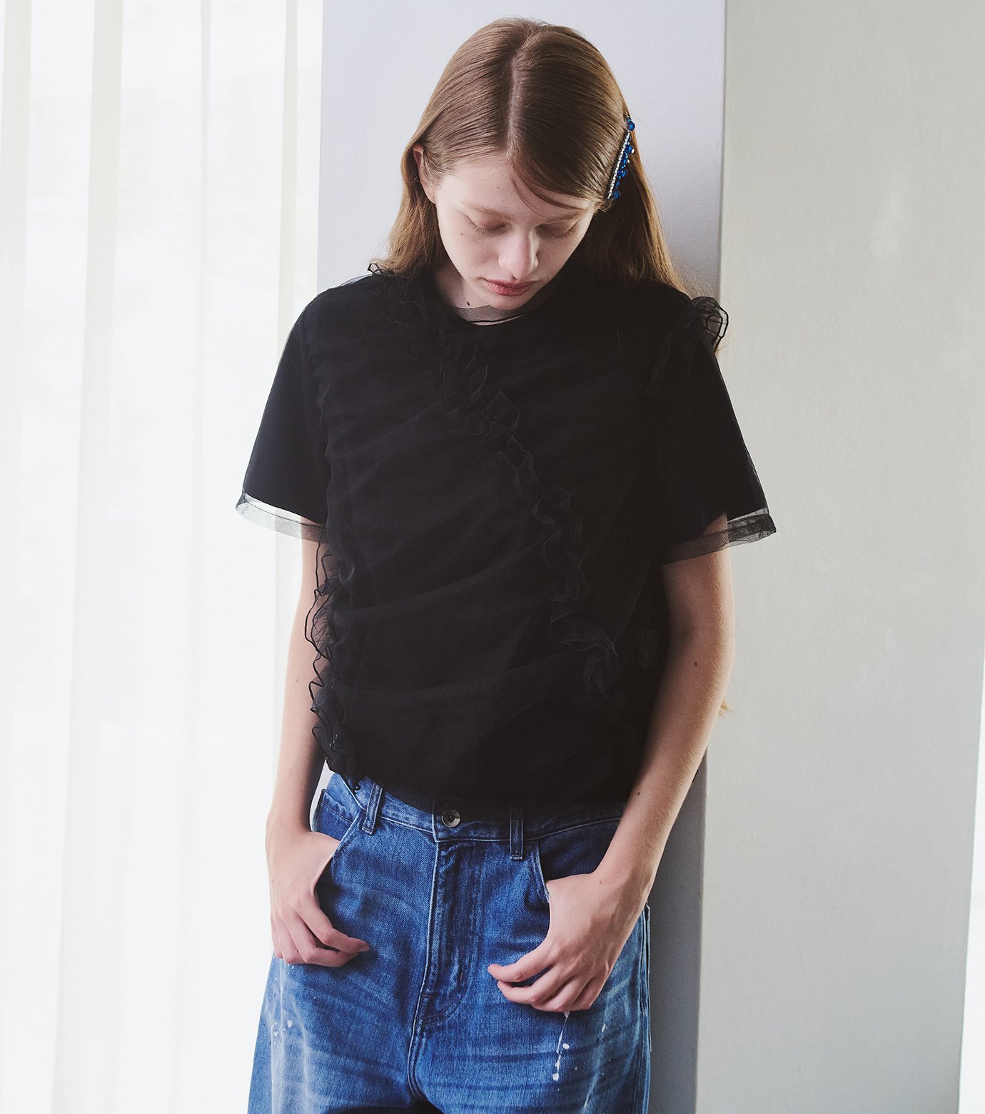 ル シェル ブルー - LE CIEL BLEU | Tulle Ruffle Detail | RESTIR