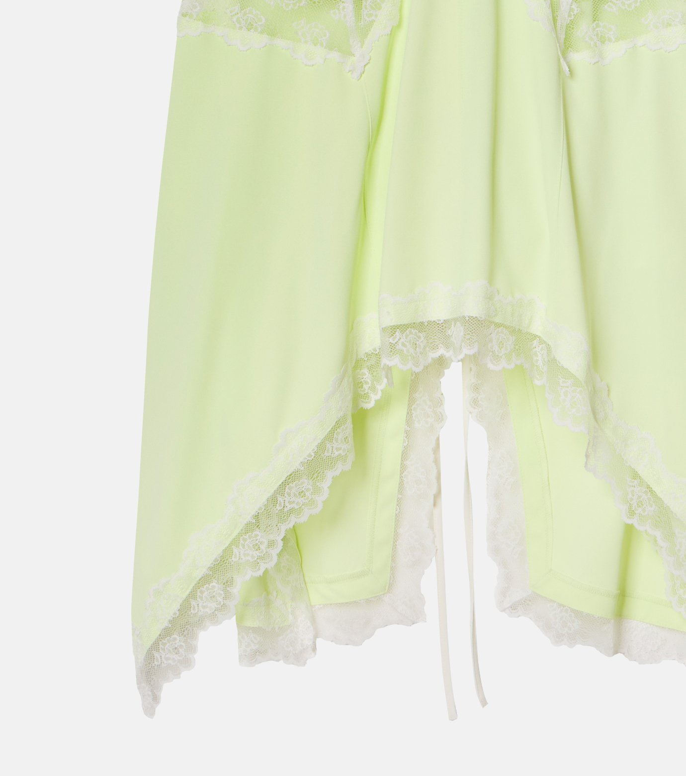 【2点セット】Chalmiere クロスモチーフJSK グリーン ペチコート ル シェル ブルー - LE CIEL BLEU | Lace-Trim Georgette Cami
