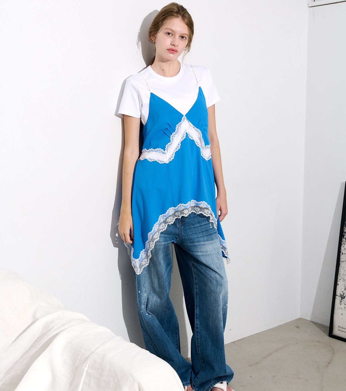 ル シェル ブルー - LE CIEL BLEU | Lace-Trim Georgette Cami