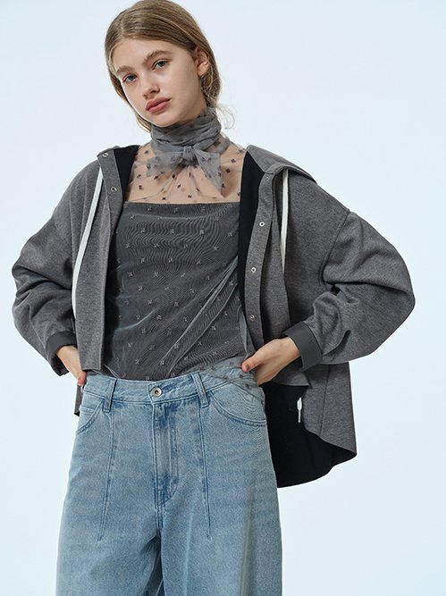 【a】LE CIEL BLUE ルシェルブルー　グレー ル シェル ブルー - LE CIEL BLEU | A-Line Jersey Hooded | RESTIR