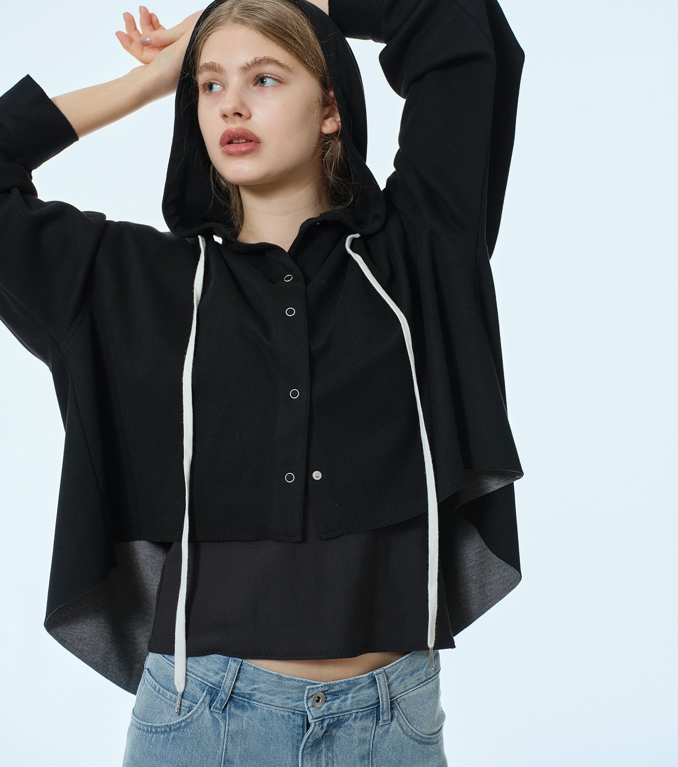 ル シェル ブルー - LE CIEL BLEU | A-Line Jersey Hooded | RESTIR