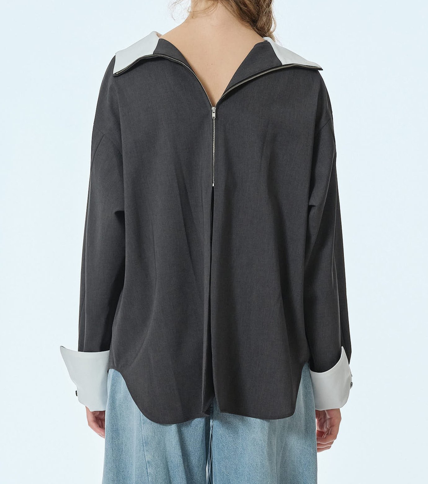 ル シェル ブルー - LE CIEL BLEU | Suiting High-Neck Back-Zip