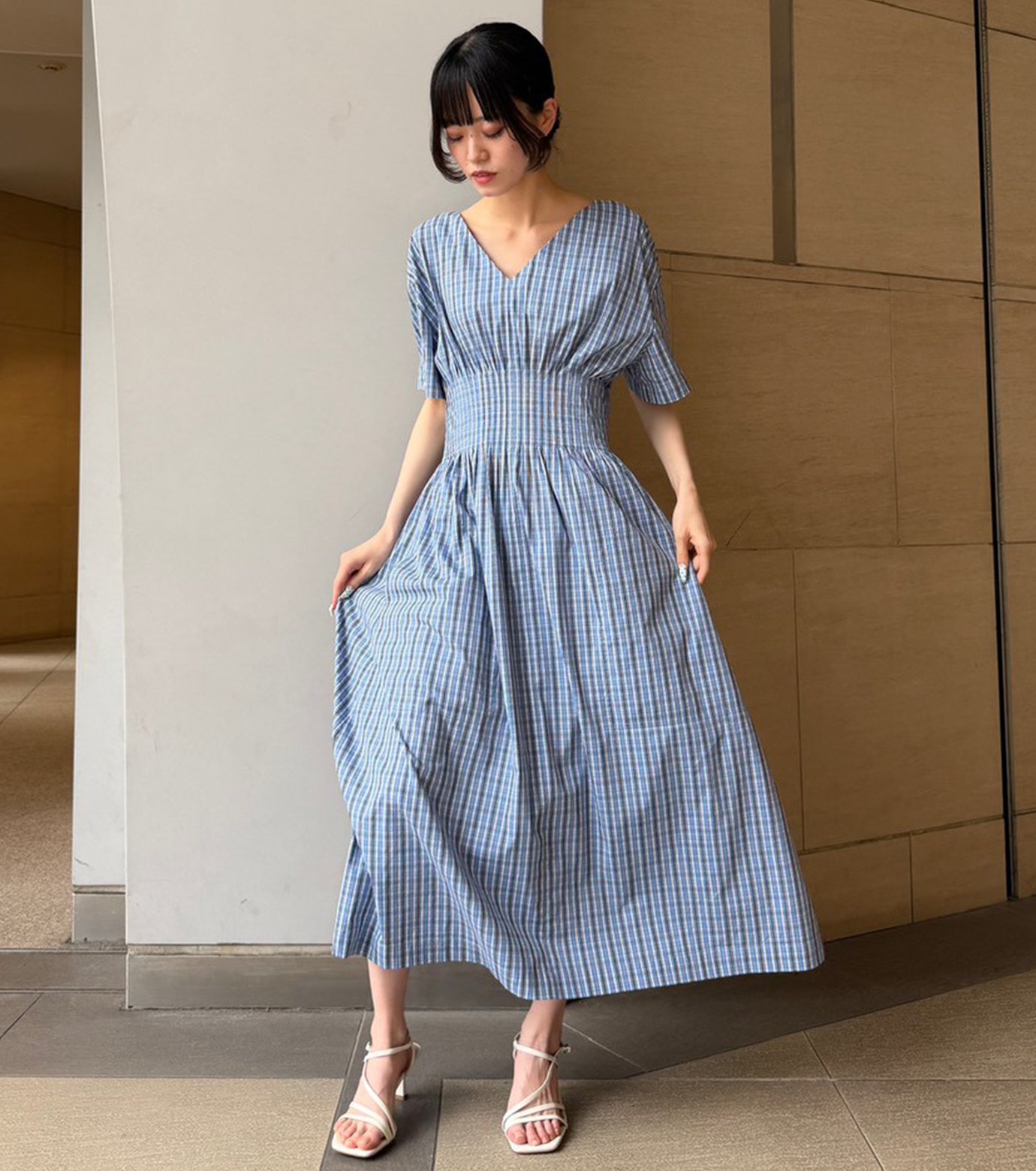 ル シェル ブルー - LE CIEL BLEU | Checkered Round Form | RESTIR