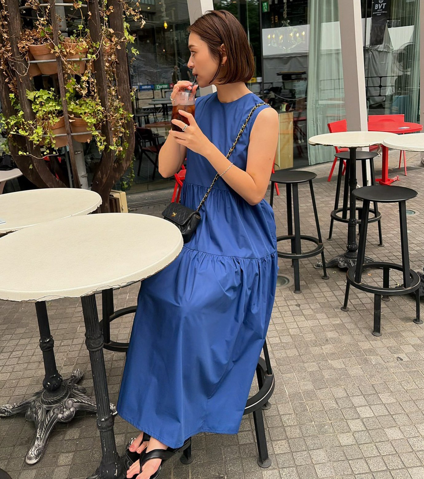 ル シェル ブルー - LE CIEL BLEU | Sleeveless Dress w/Bow | RESTIR