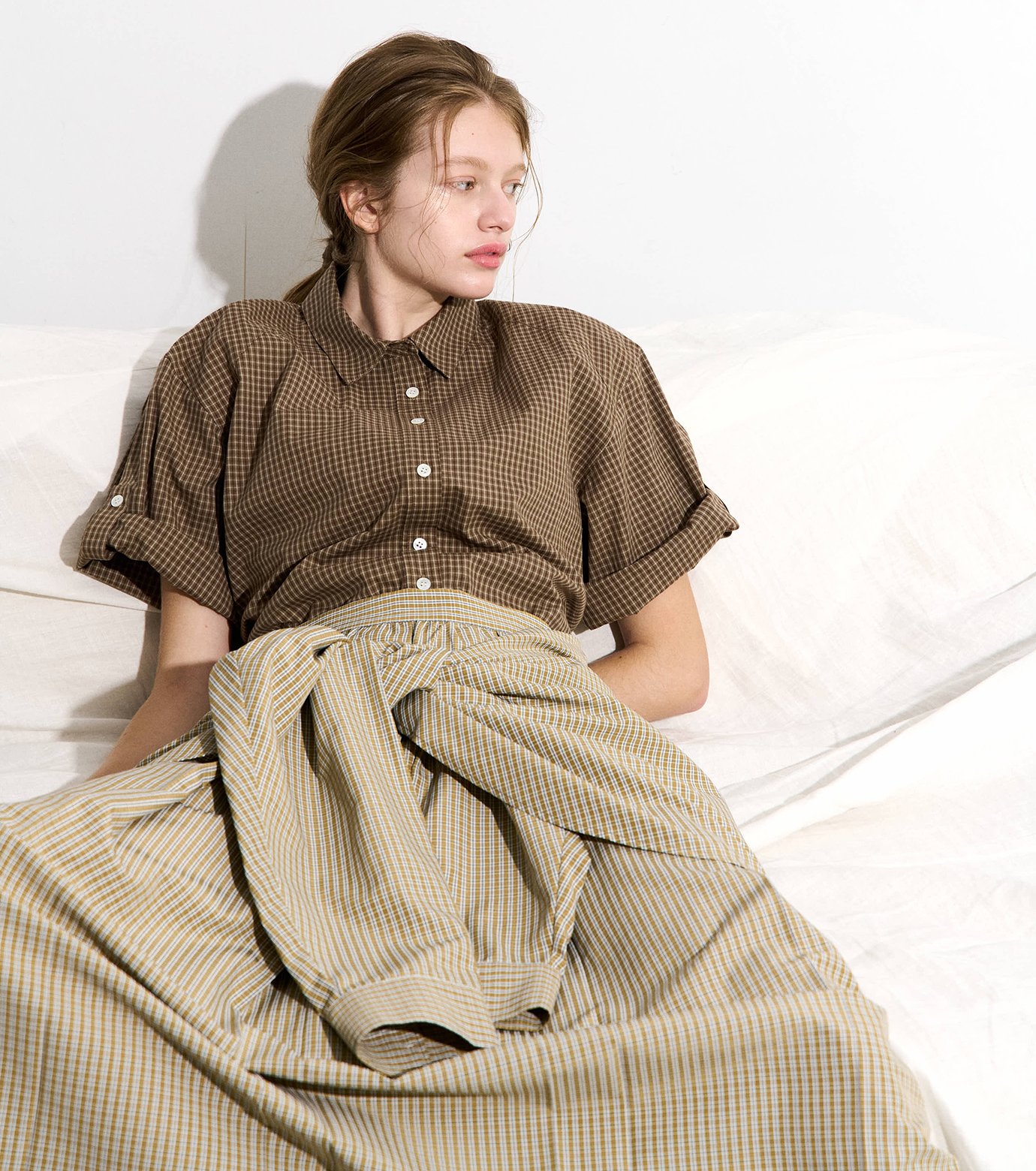 ル シェル ブルー - LE CIEL BLEU | Checked Layered-Look | RESTIR