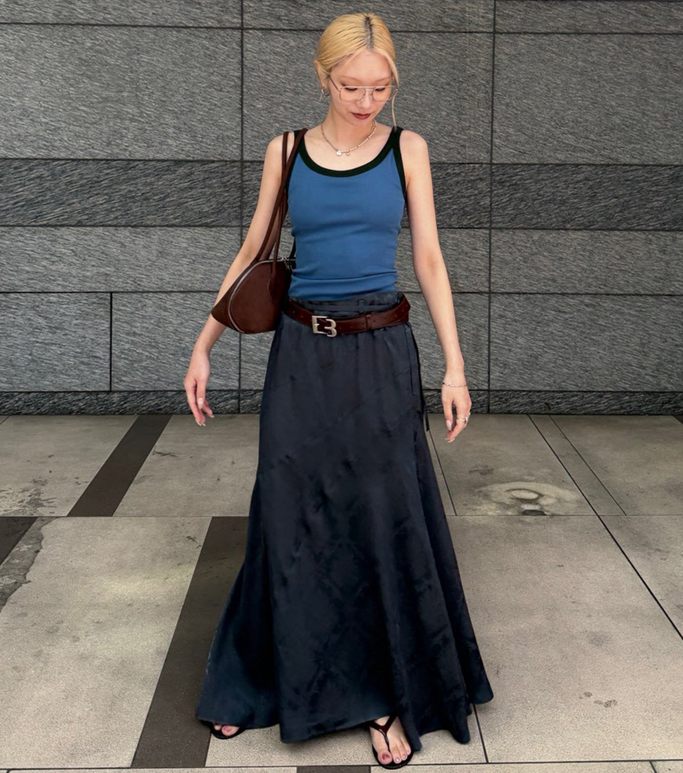 ル シェル ブルー - LE CIEL BLEU | Fluid Satin Maxi | RESTIR リステア ル シェル ブルー - LE CIEL BLEU | Fluid Satin Maxi | RESTIR リステア