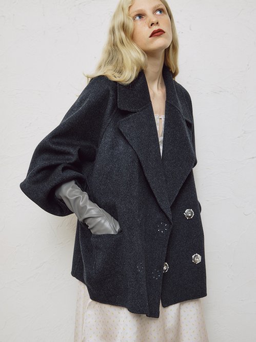 Double-Face Cropped Peacoat