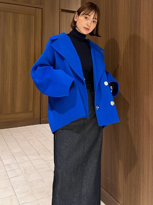 Double-Face Cropped Peacoat